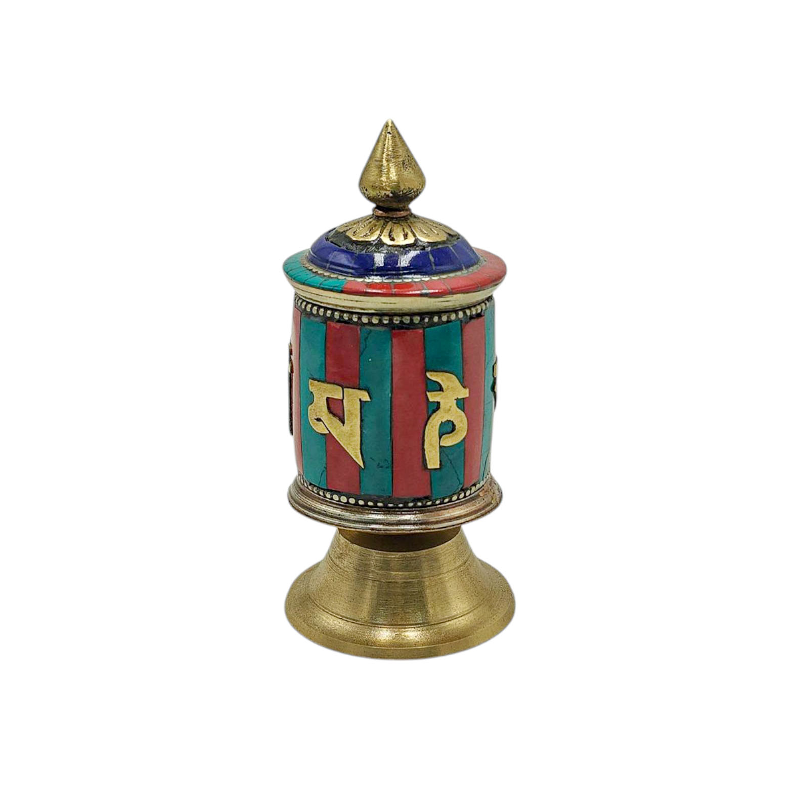 Buddhist Metal Prayer Wheel <span Style=