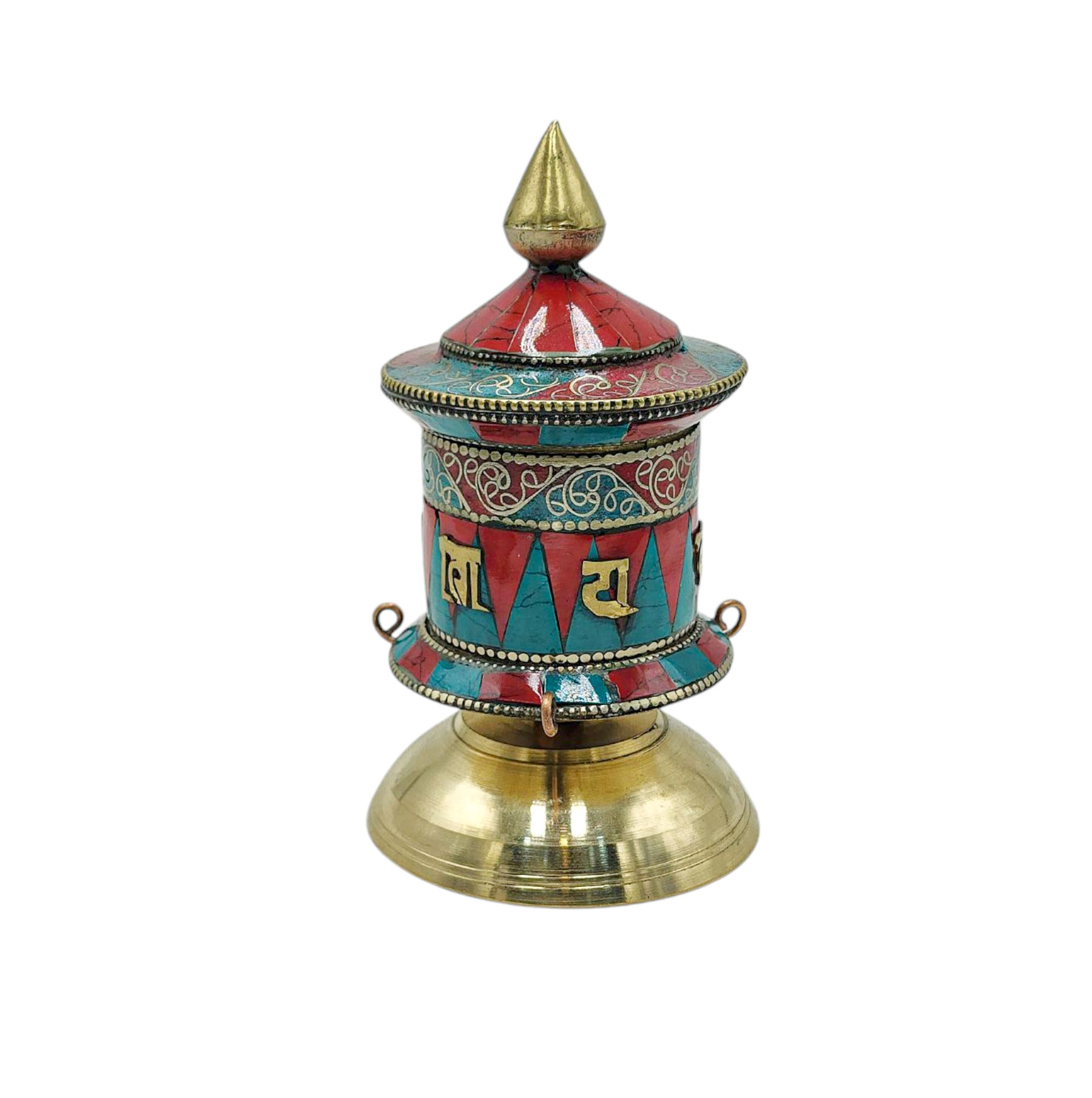 Buddhist Metal Prayer Wheel <span Style=