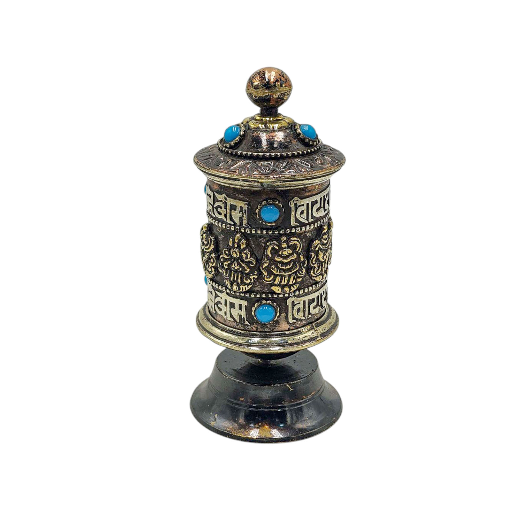 Buddhist Metal Prayer Wheel <span Style=