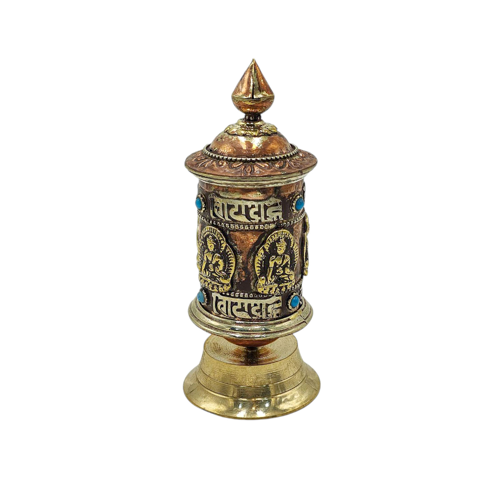 Buddhist Metal Prayer Wheel <span Style=