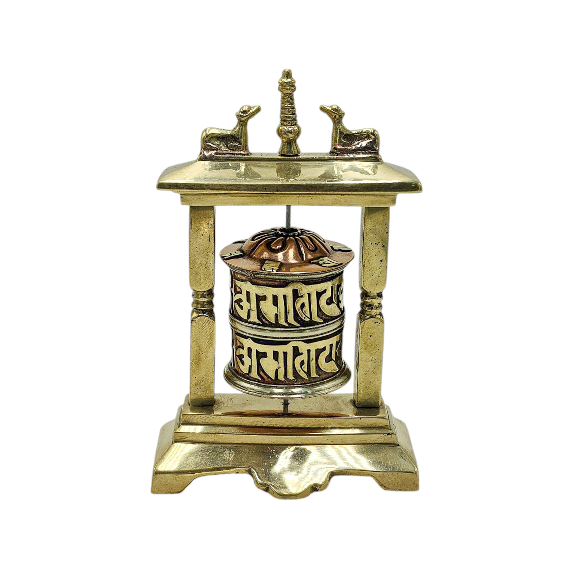 Buddhist Metal Prayer Wheel <span Style=