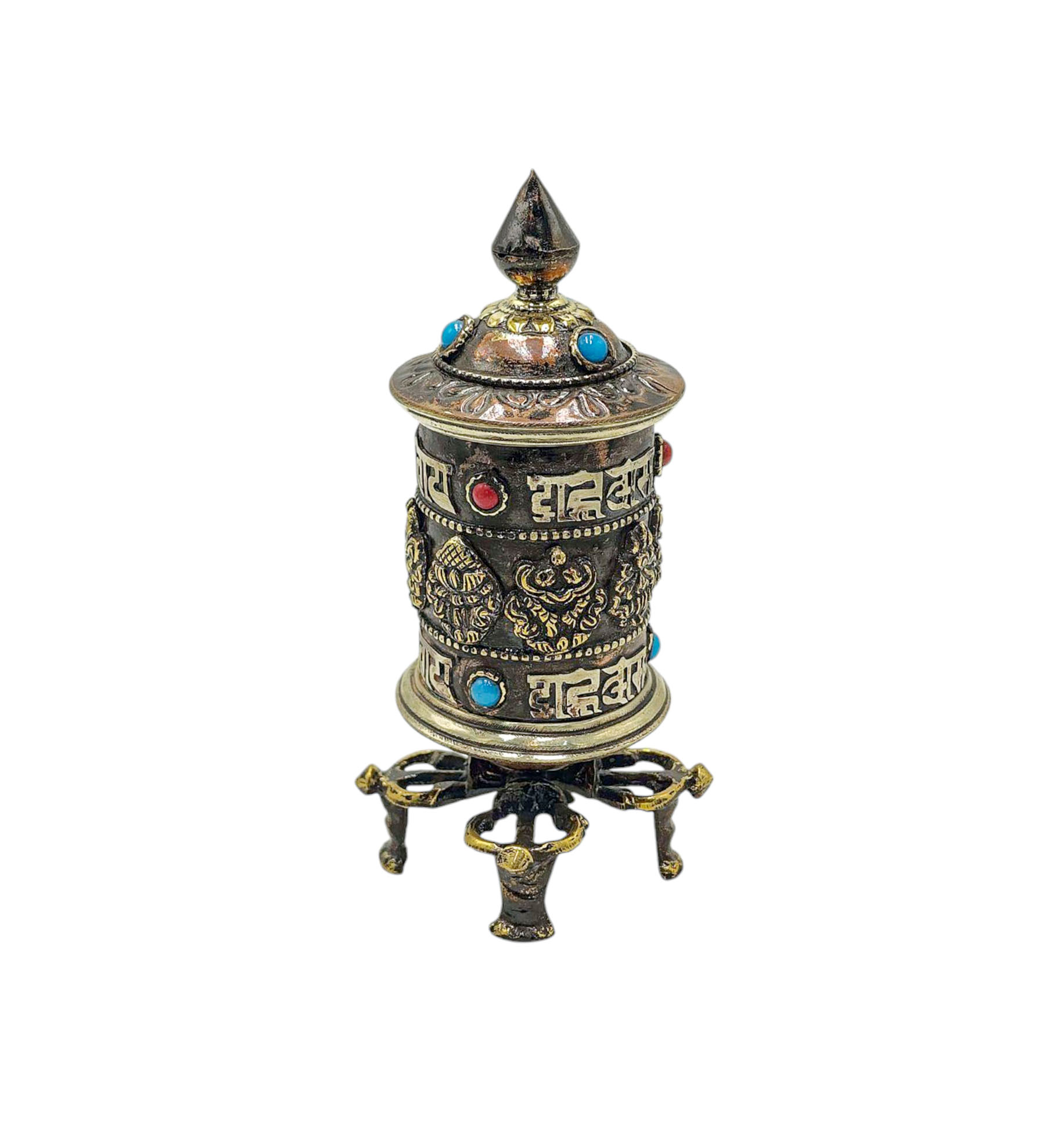 Buddhist Metal Prayer Wheel <span Style=