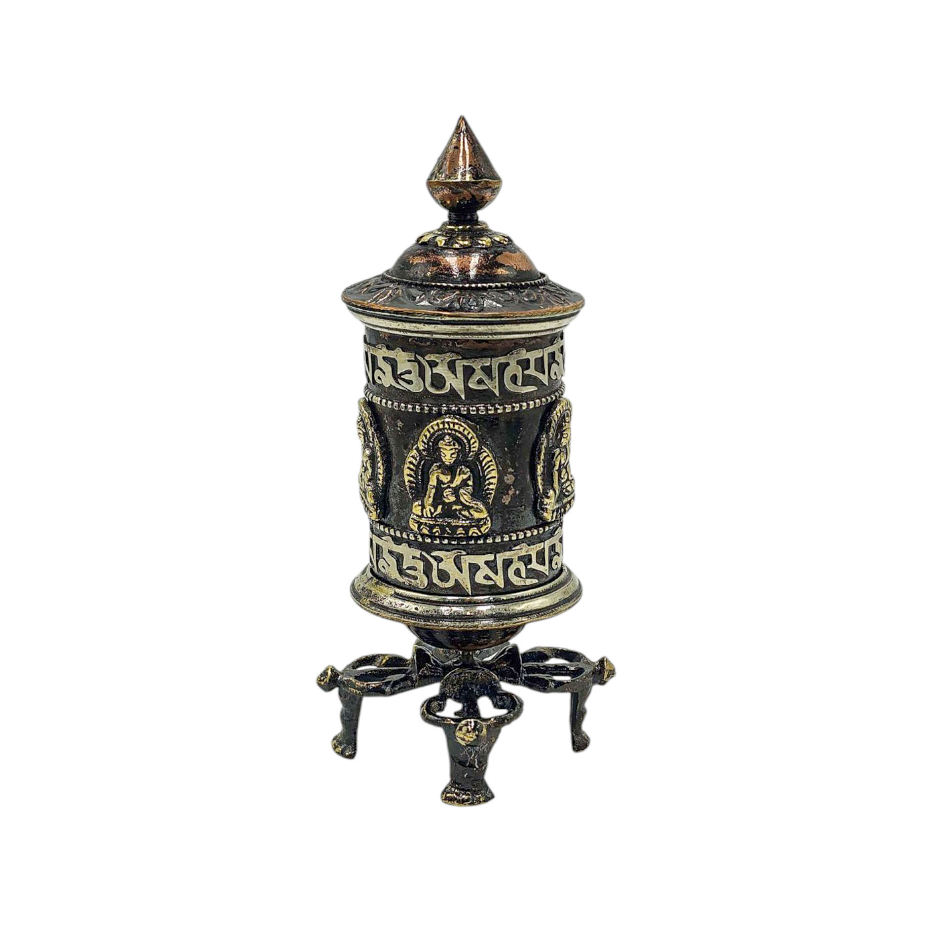 Buddhist Metal Prayer Wheel <span Style=