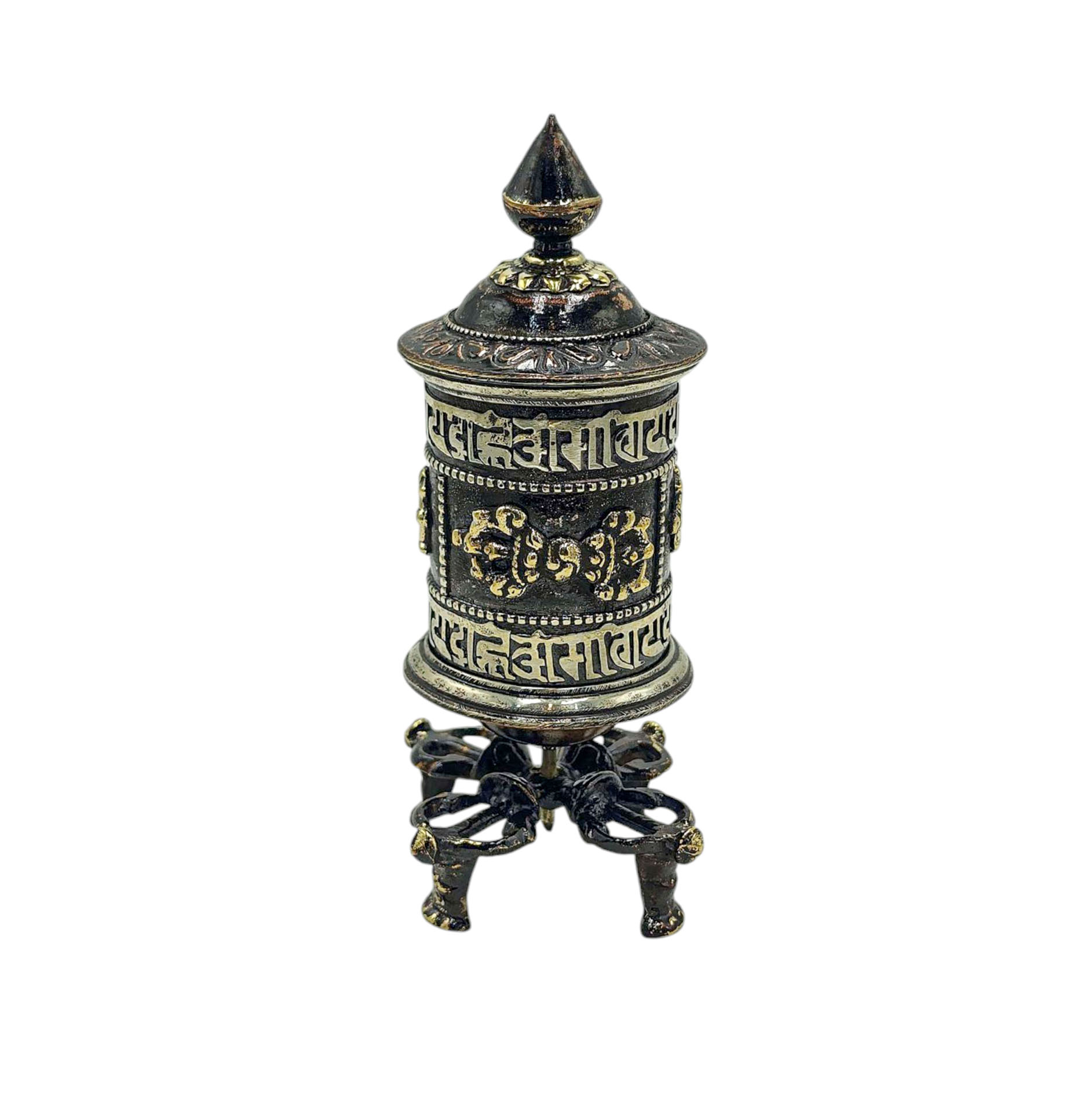 Buddhist Metal Prayer Wheel <span Style=