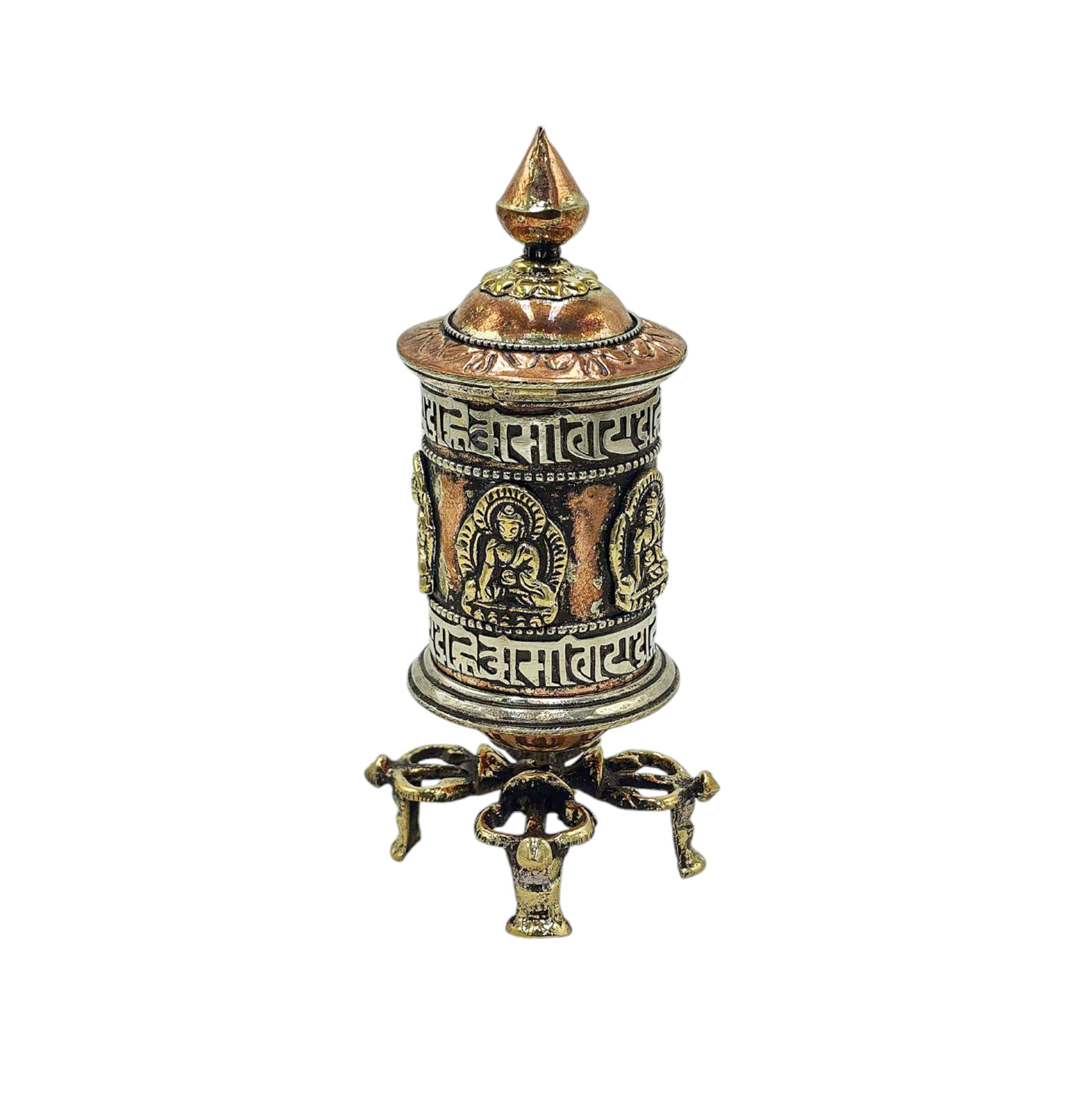 Buddhist Metal Prayer Wheel <span Style=