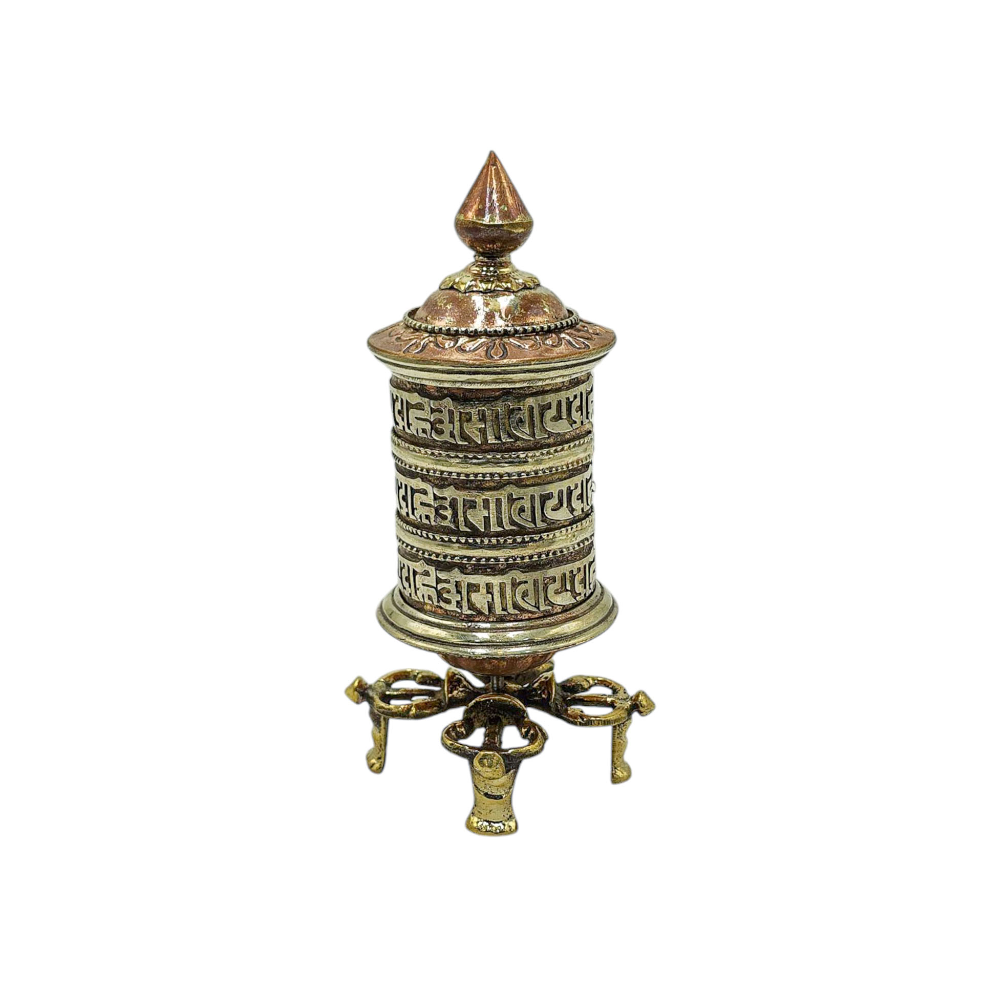 Buddhist Metal Prayer Wheel <span Style=