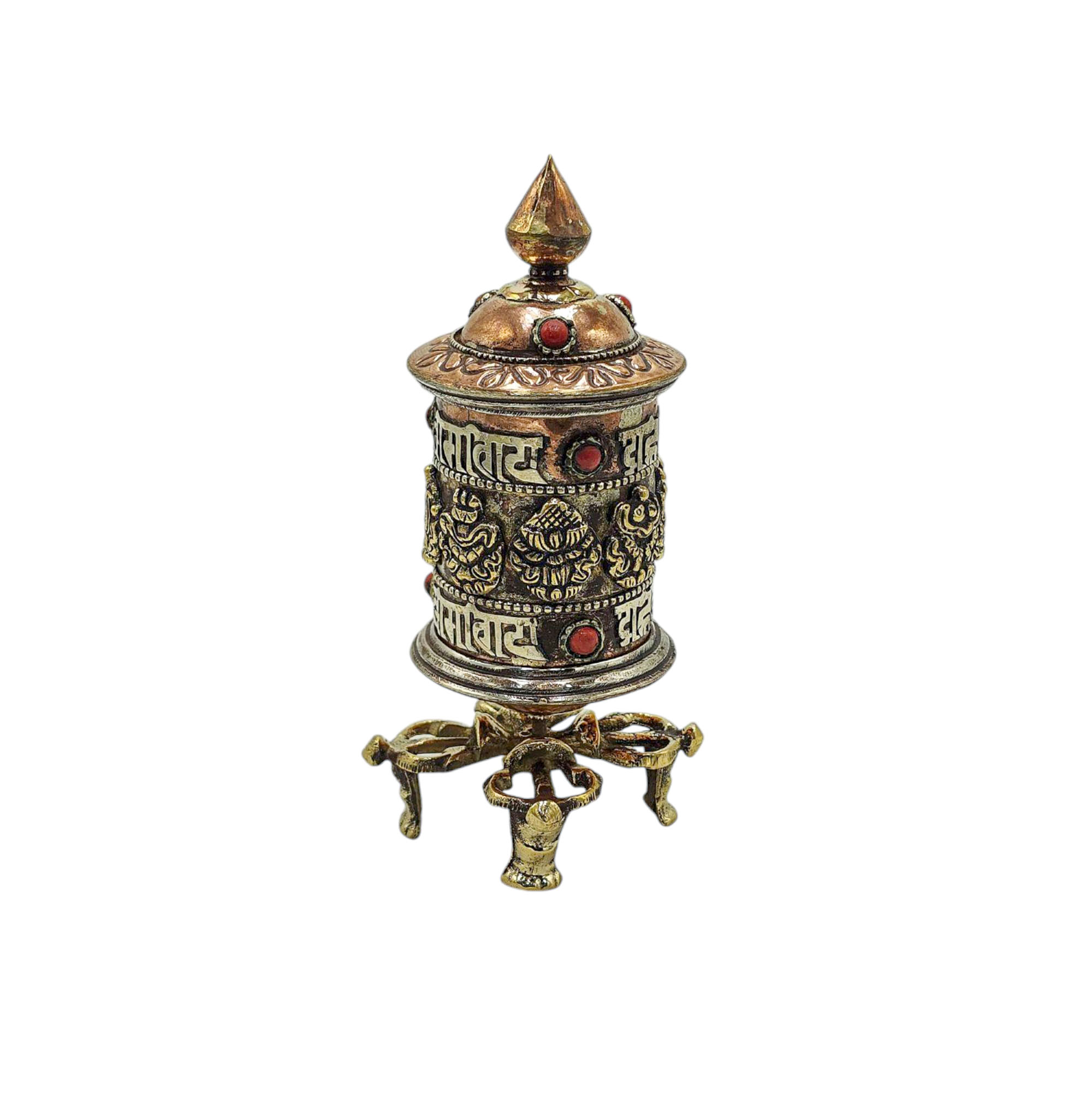 Buddhist Metal Prayer Wheel <span Style=