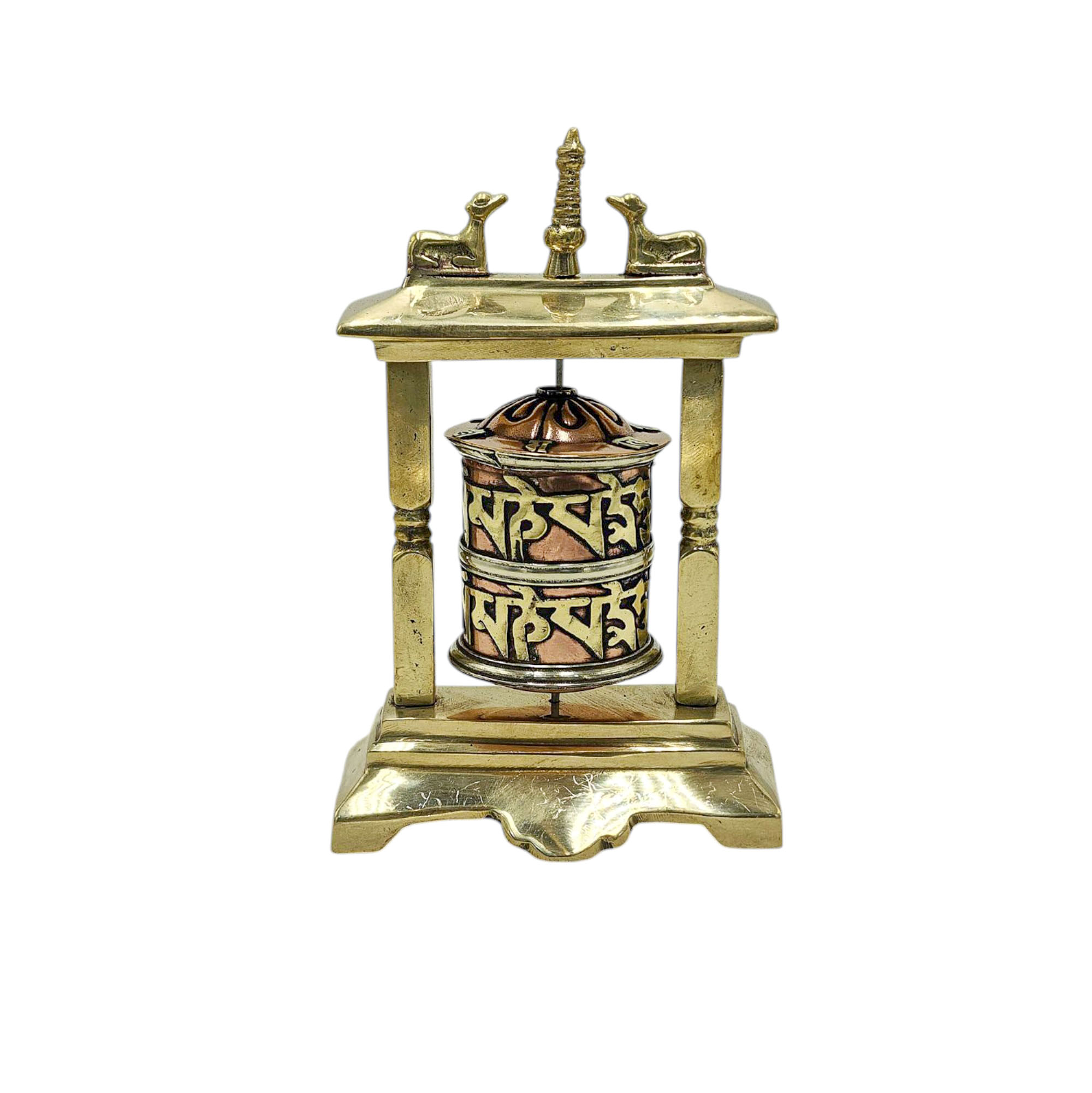 Buddhist Metal Prayer Wheel <span Style=