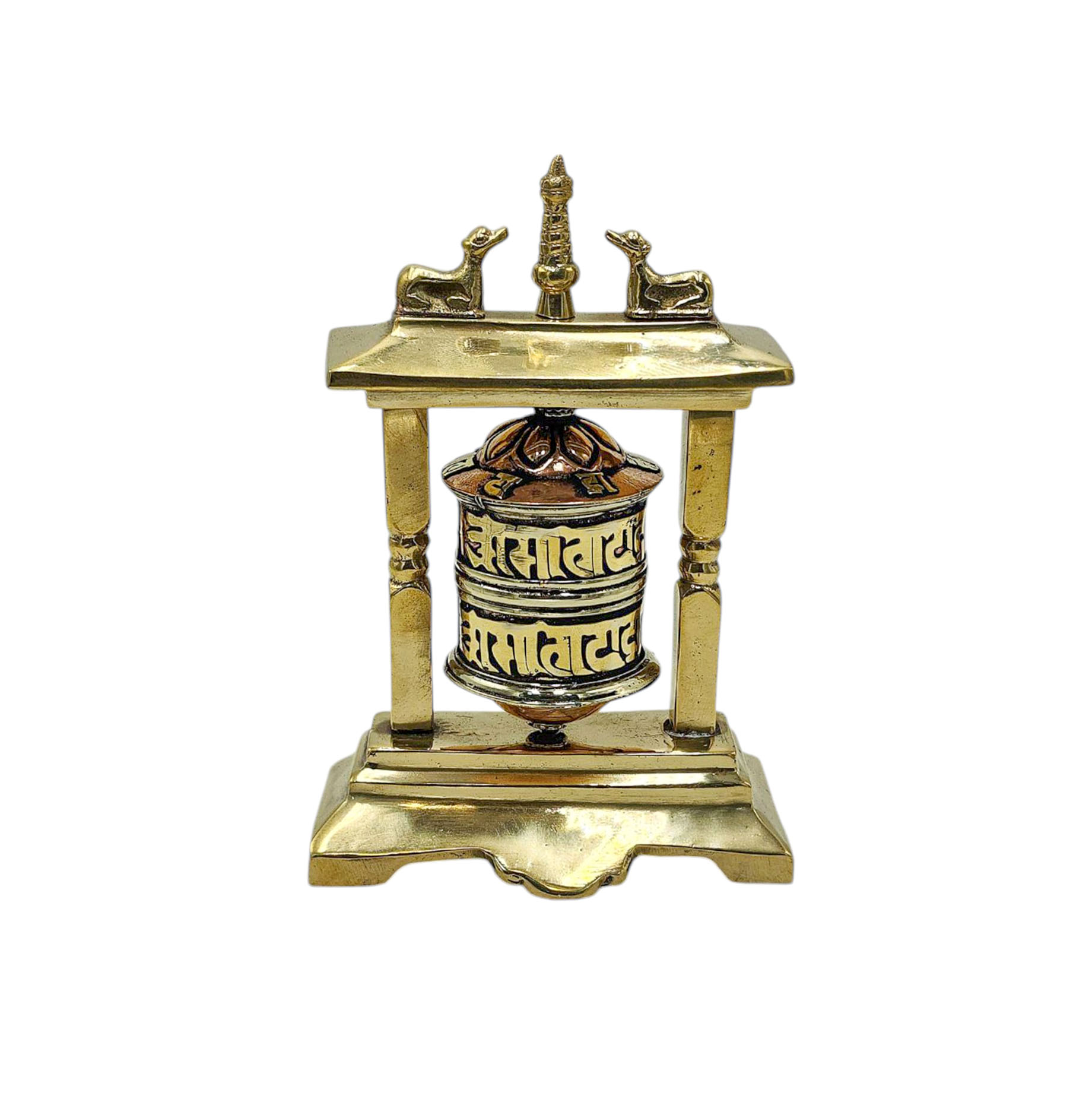 Buddhist Metal Prayer Wheel <span Style=