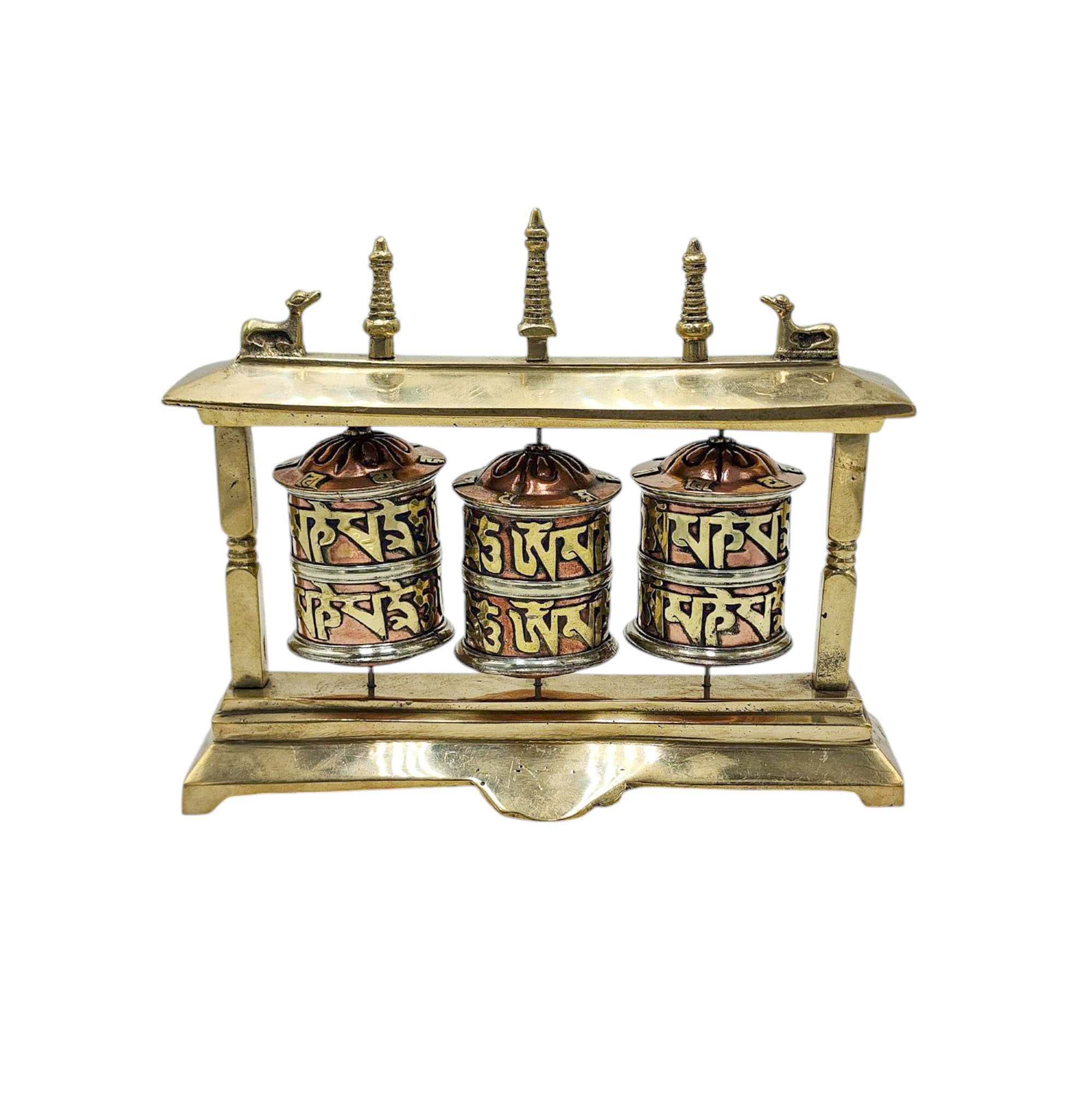 Buddhist Metal Prayer Wheel <span Style=