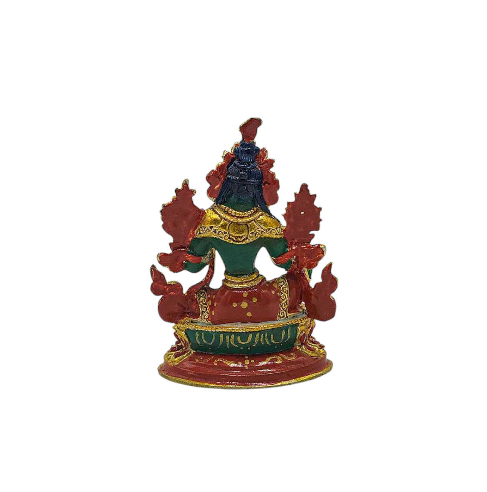 green Tara Buddhist Miniature Statue, thangka Color Finishing