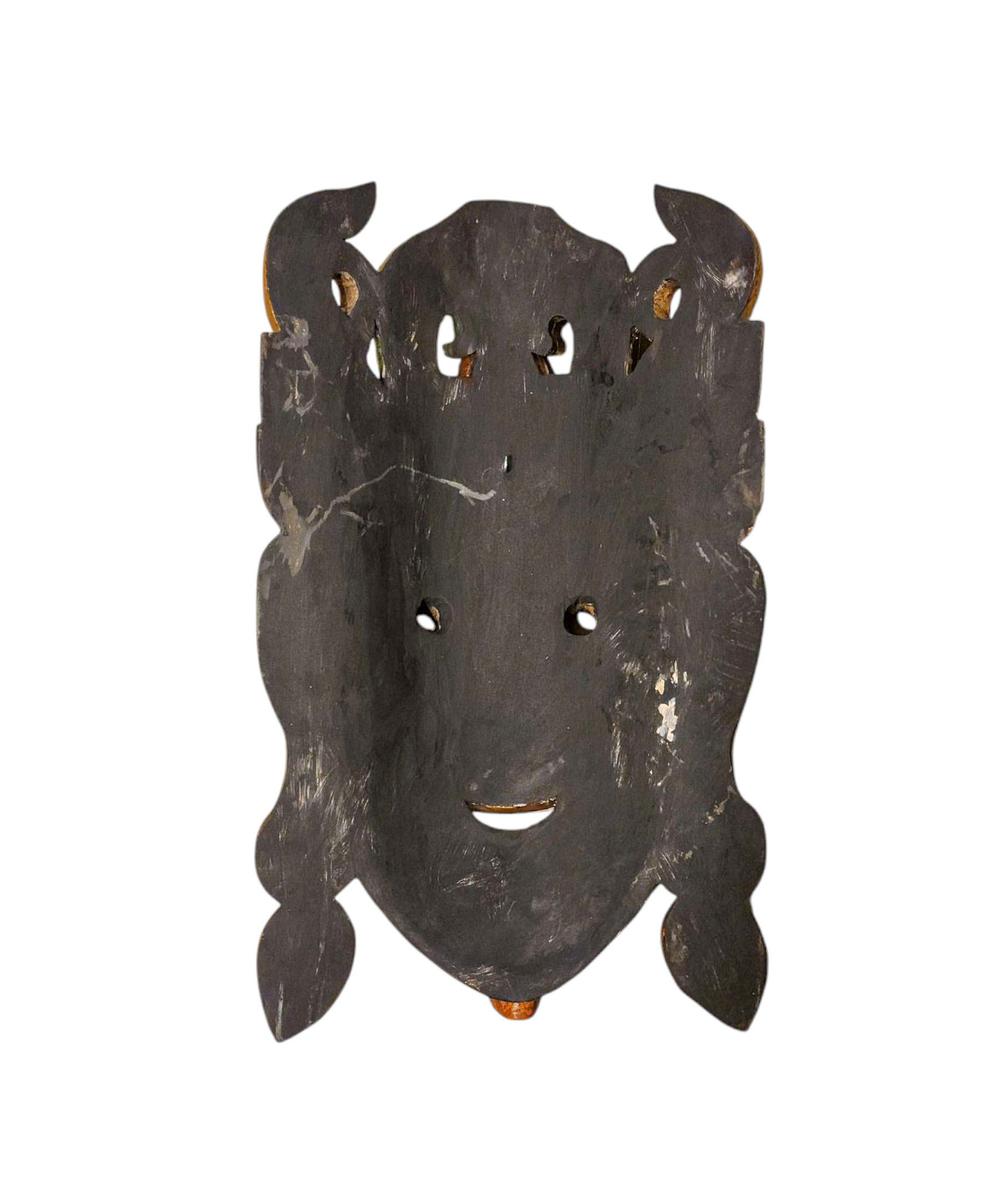 kali, Handmade Wooden Mask, Wall Hanging, thangka Color Finishing, Poplar Wood