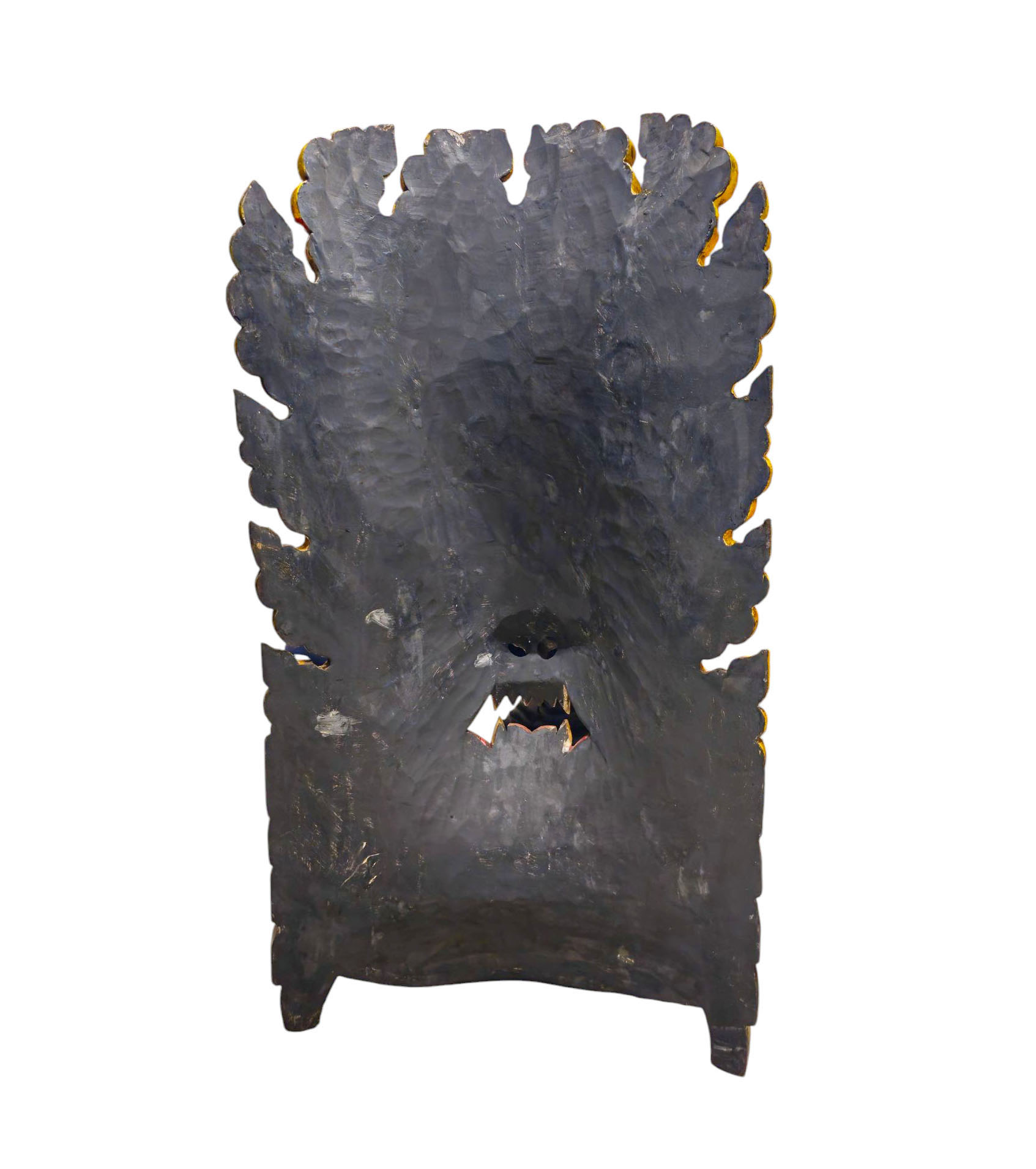 bhairav, Buddhist Handmade Wooden Mask, Wall Hanging, thangka Color Finishing, Poplar Wood