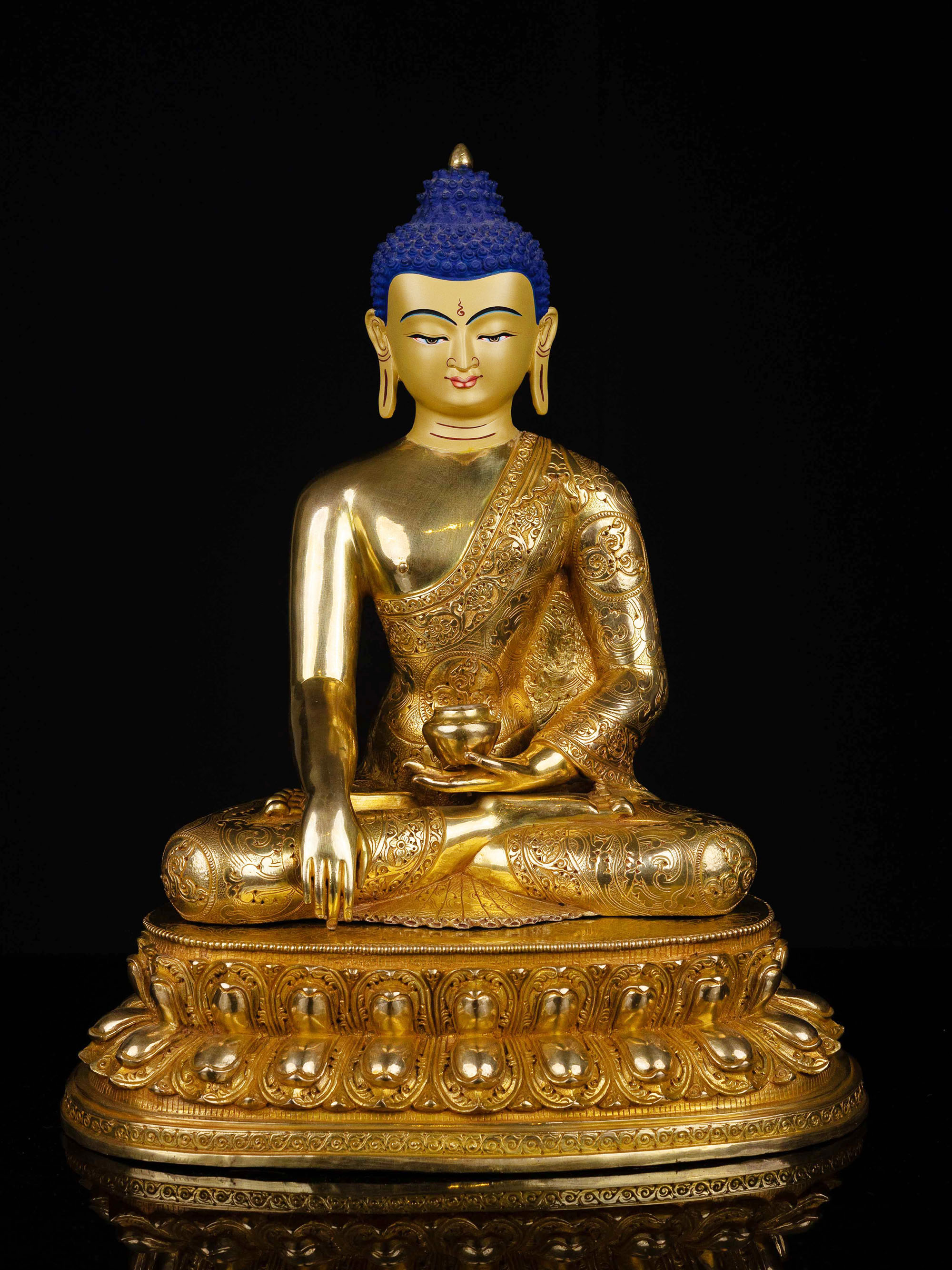 [shakyamuni Buddha], Buddhist Statue, [full Gold Plated], [face Painted]