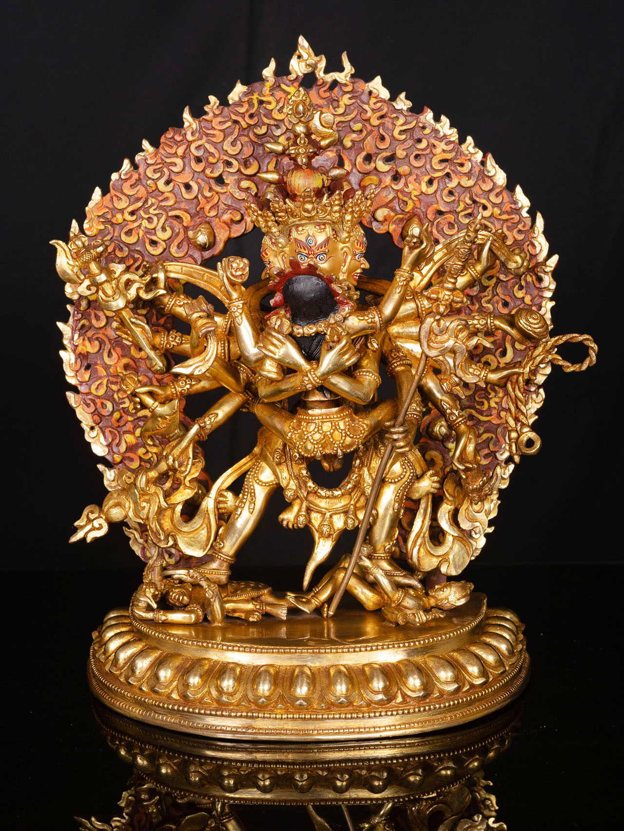 [kalachakra], Buddhist Handmade Statue, [full Gold Plated], [face Painted]