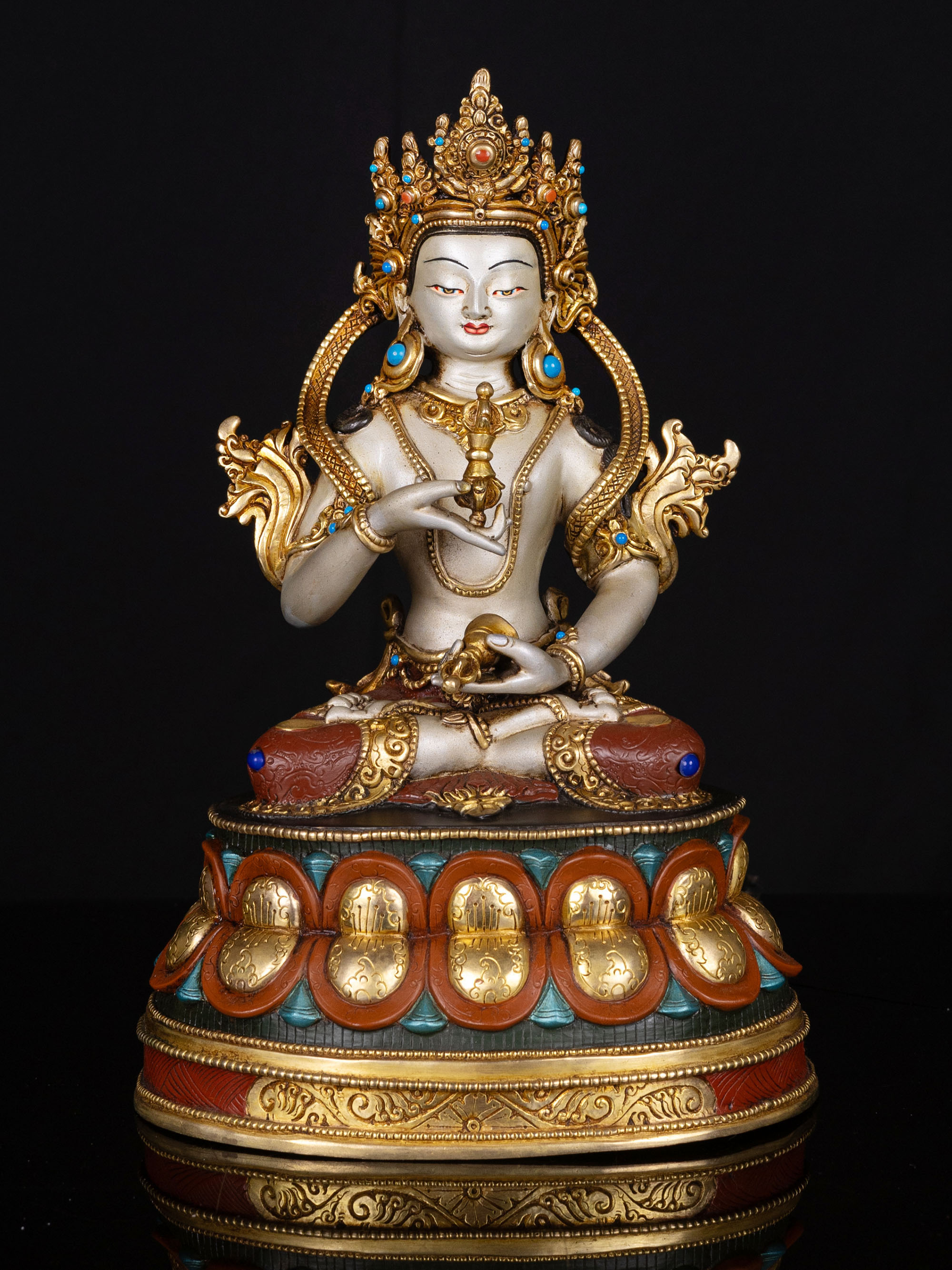 [vajrasattva], Buddhist Handmade Statue, [thangka Color Finishing], [stone Setting]