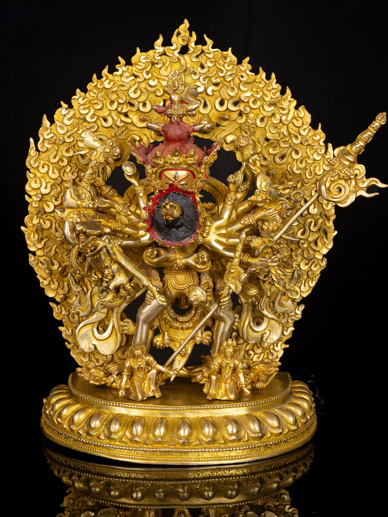[kalachakra], Buddhist Handmade Statue, [full Gold Plated], [face Painted]