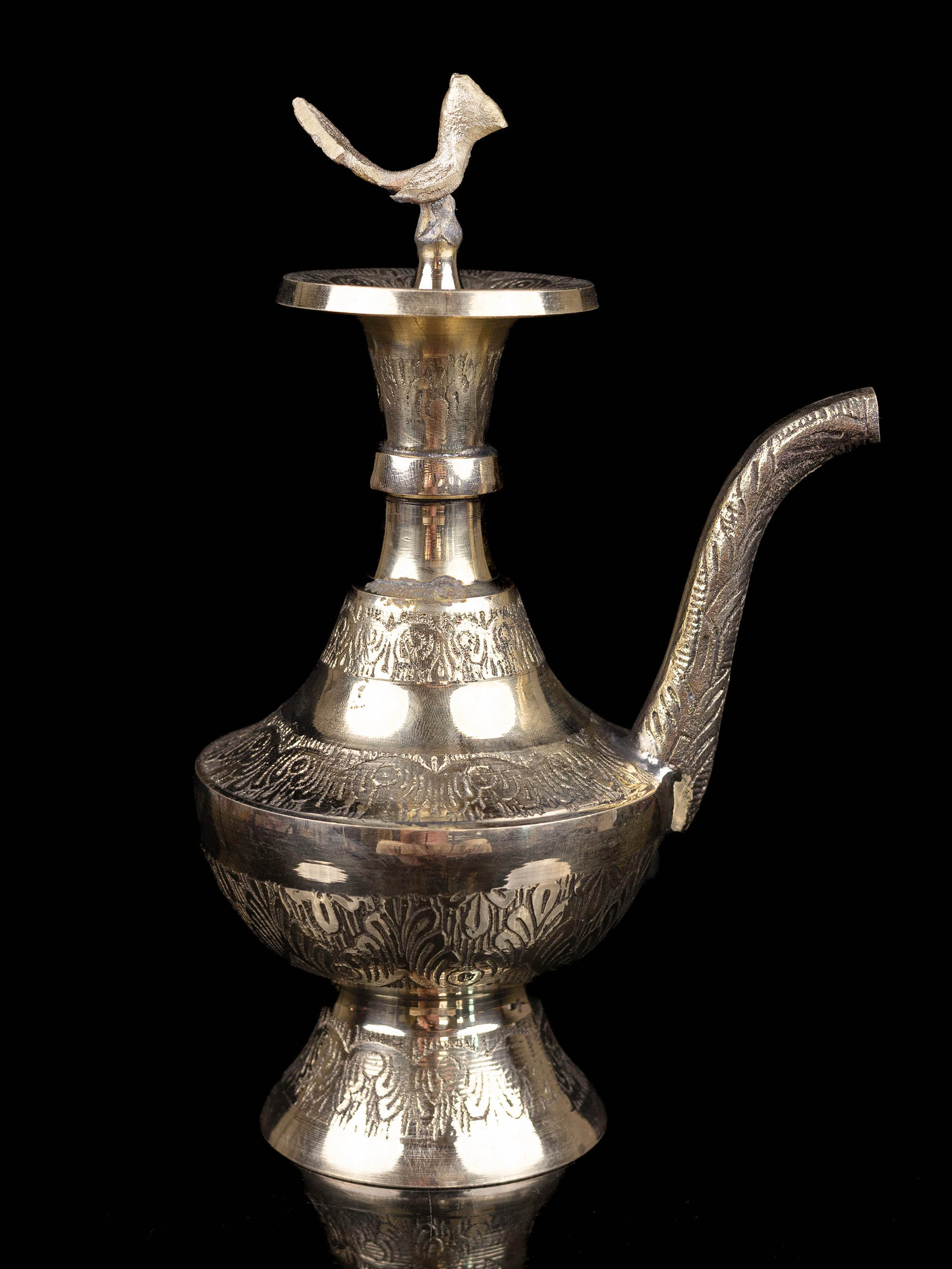 Handmade Traditional [nepali] Karuwa, Water Pot With Carving