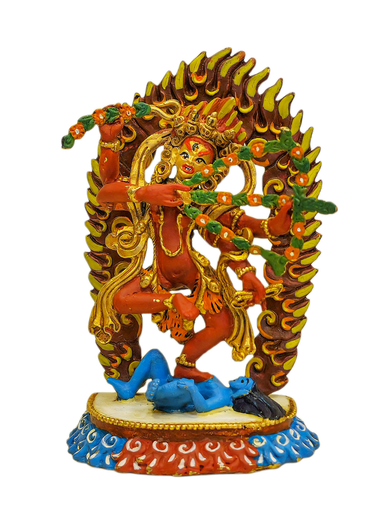 [kurukulla], Buddhist Miniature Statue, [thangka Color Finishing], [face Painted]