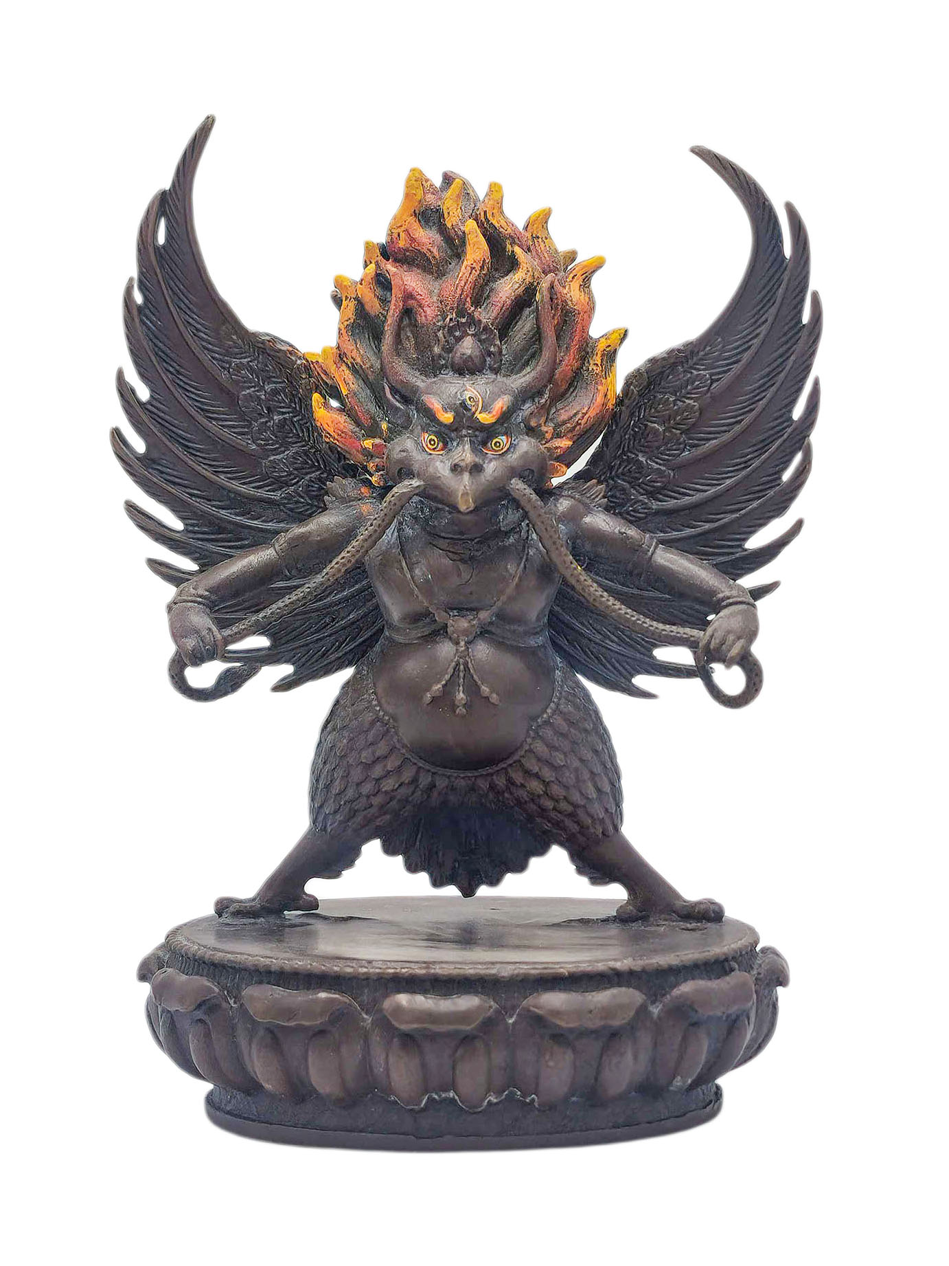 [garuda], Buddhist Miniature Statue, [chocolate Oxidized]