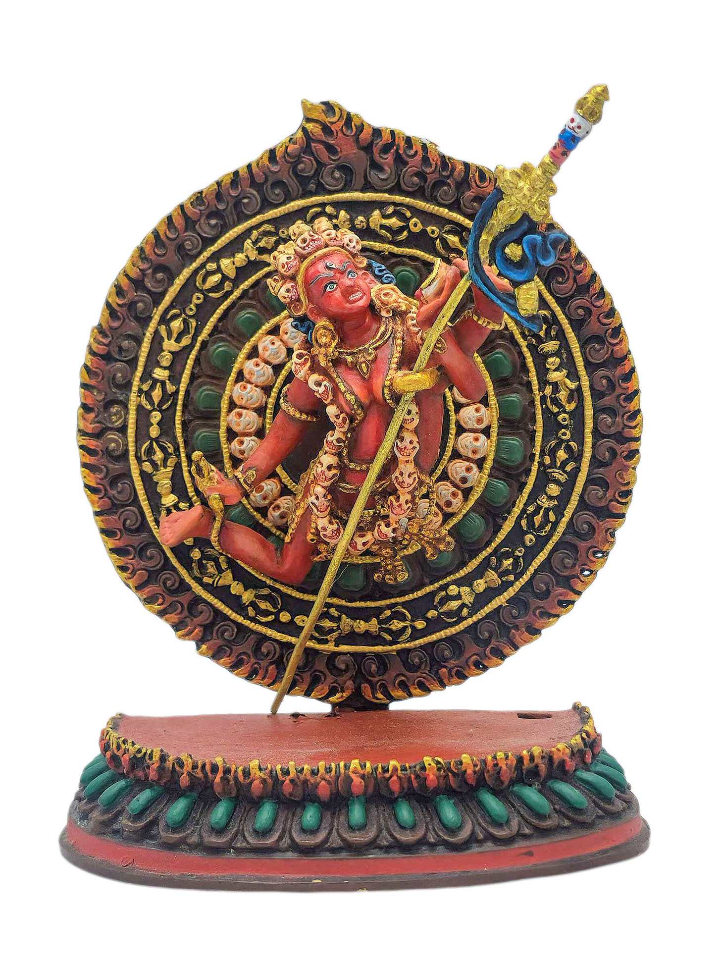 [akash Yogini], Buddhist Miniature Statue, [thangka Color Finishing]