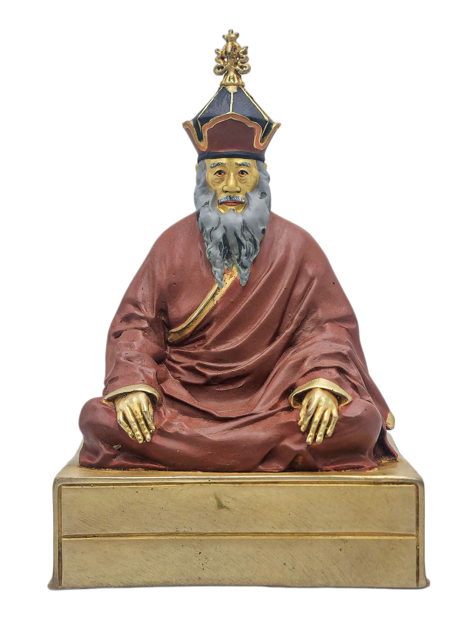 [chatral Rimponche] Buddhist Miniature Statue, [thangka Color Finishing], [face Painted]