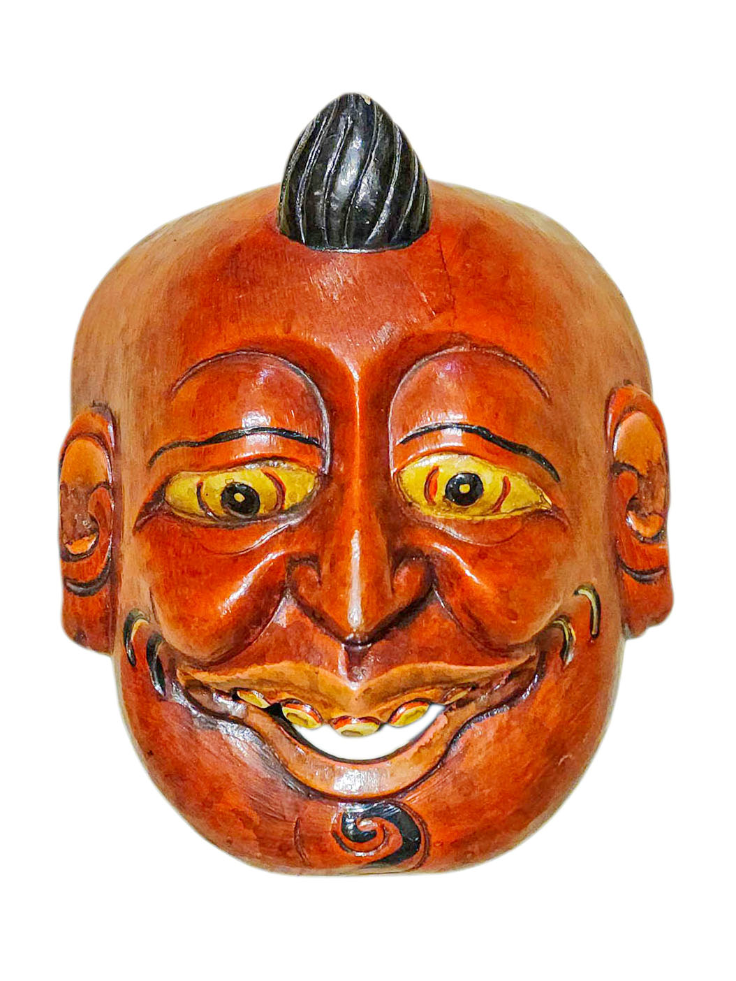 Buddhist Wooden Mask Of [joker], Tibetan Style Wtih [traditional Colors], Poplar Wood