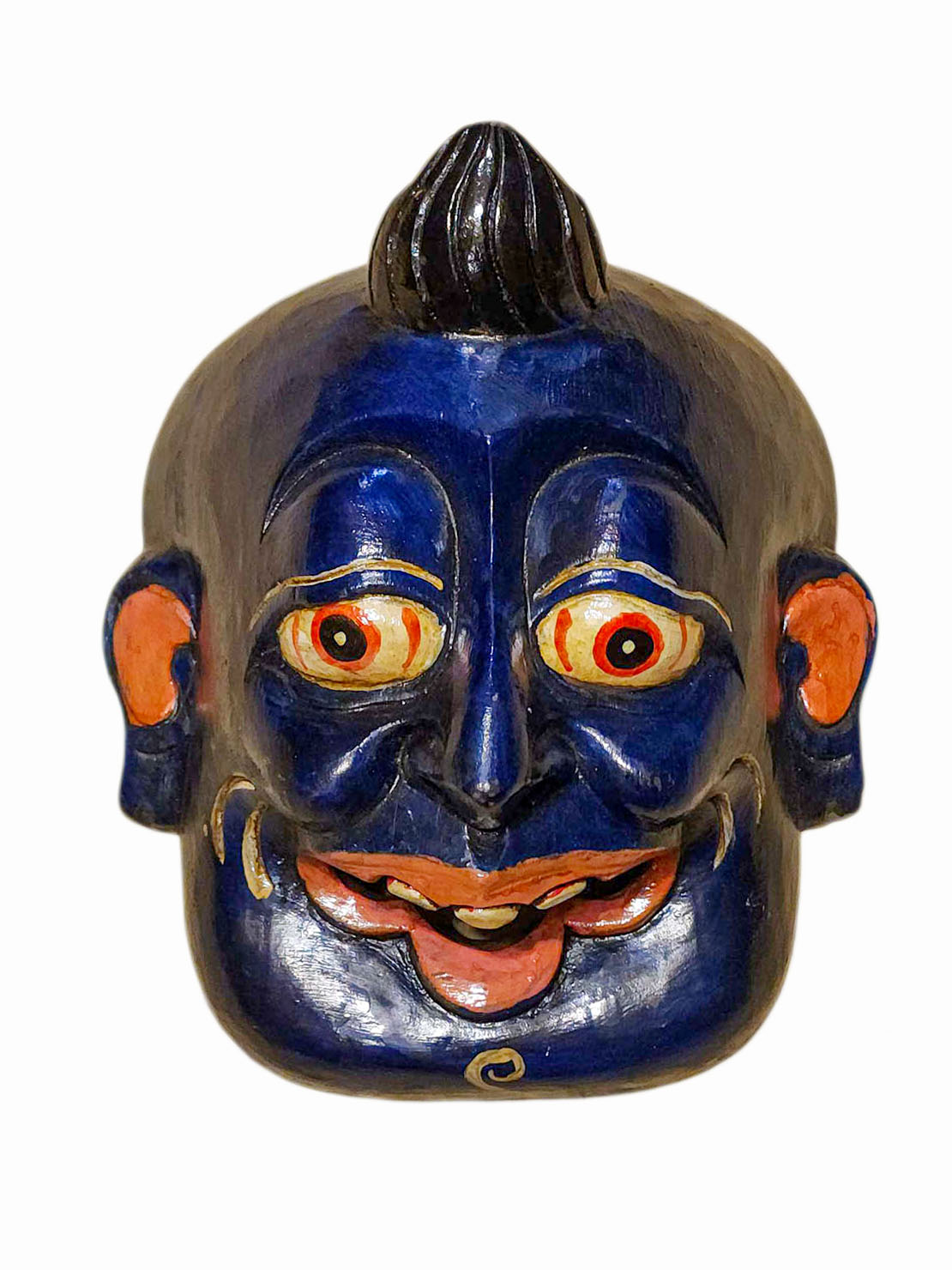 Buddhist Wooden Mask Of [joker], Tibetan Style Wtih [traditional Colors], Poplar Wood