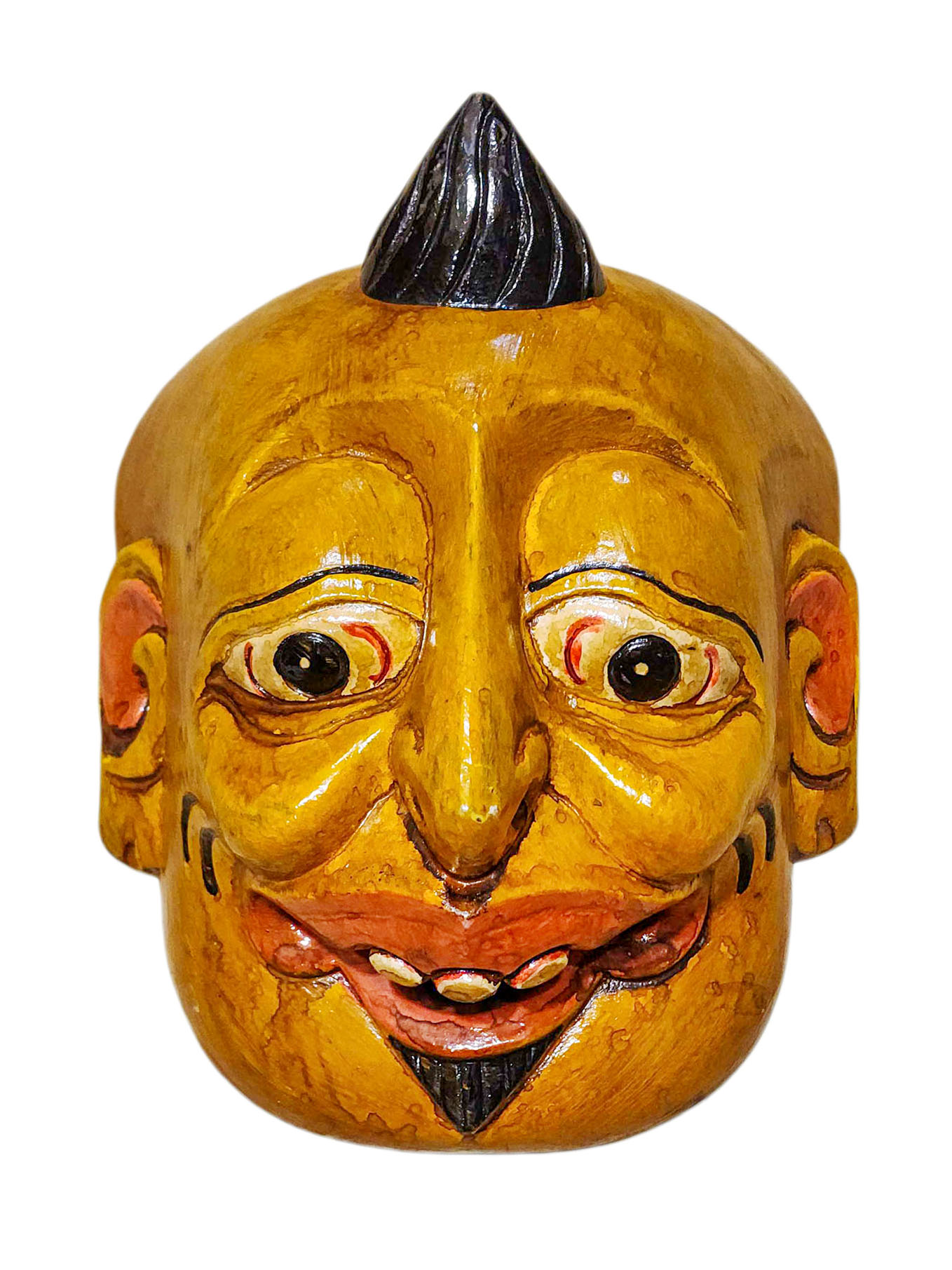 Buddhist Wooden Mask Of [joker], Tibetan Style Wtih [traditional Colors], Poplar Wood
