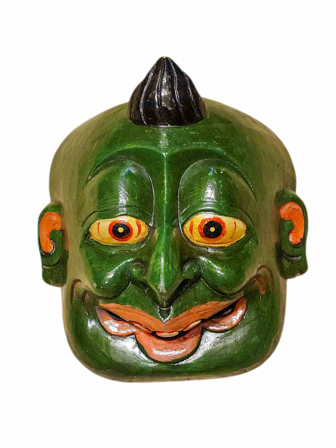Buddhist Wooden Mask Of [joker], Tibetan Style Wtih [traditional Colors], Poplar Wood