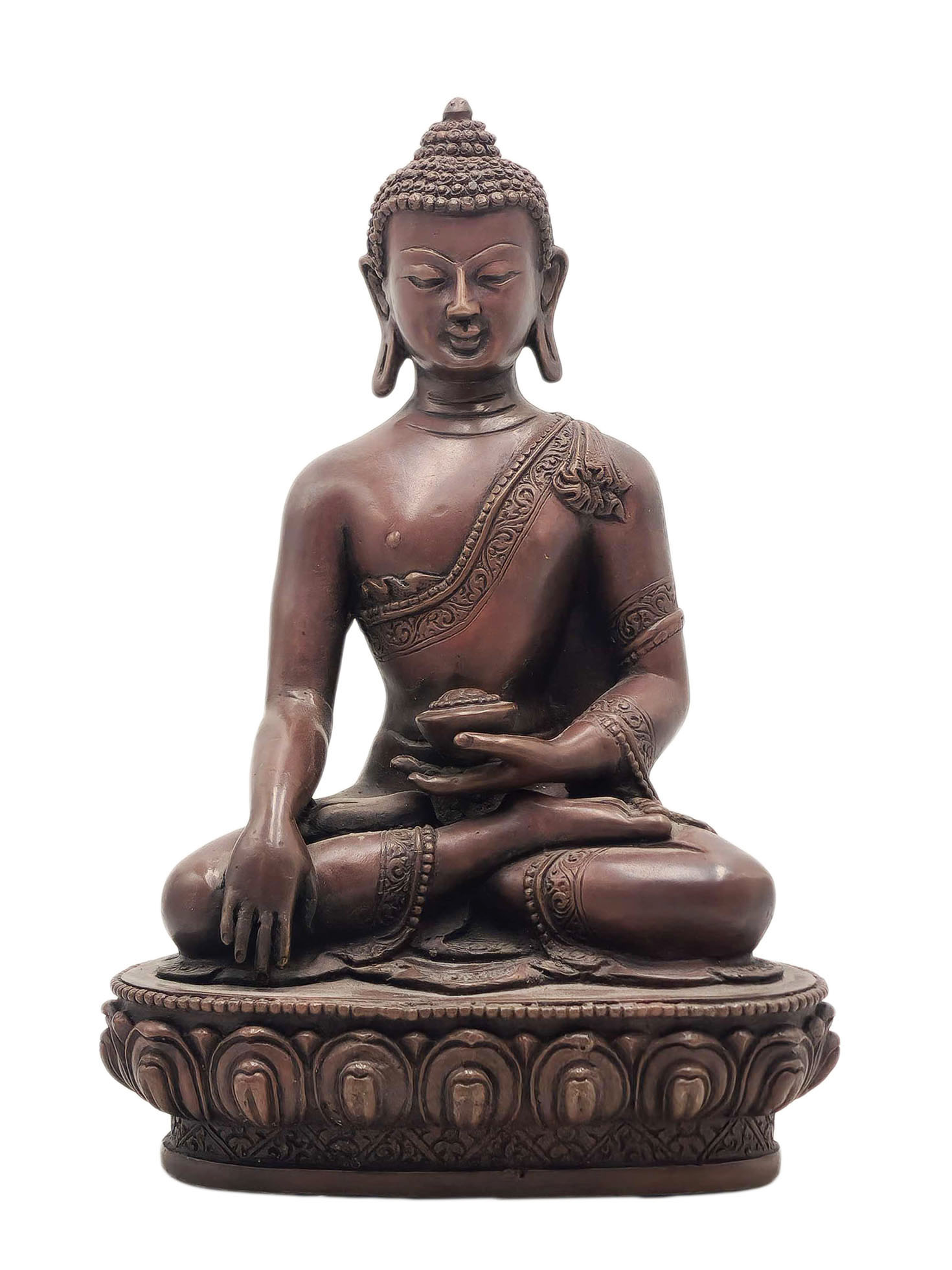 [shakyamuni Buddha], Buddhist Miniature Statue, [chocolate Oxidized]