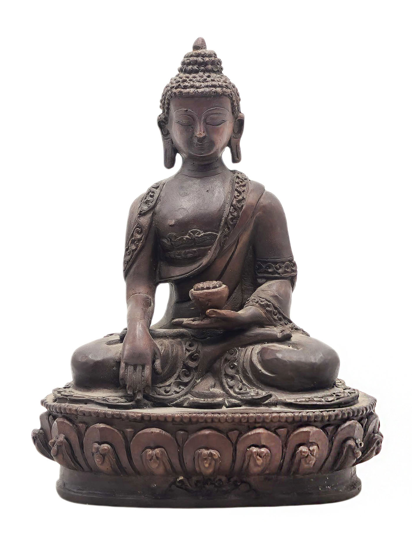 [shakyamuni Buddha], Buddhist Miniature Statue, [chocolate Oxidized]
