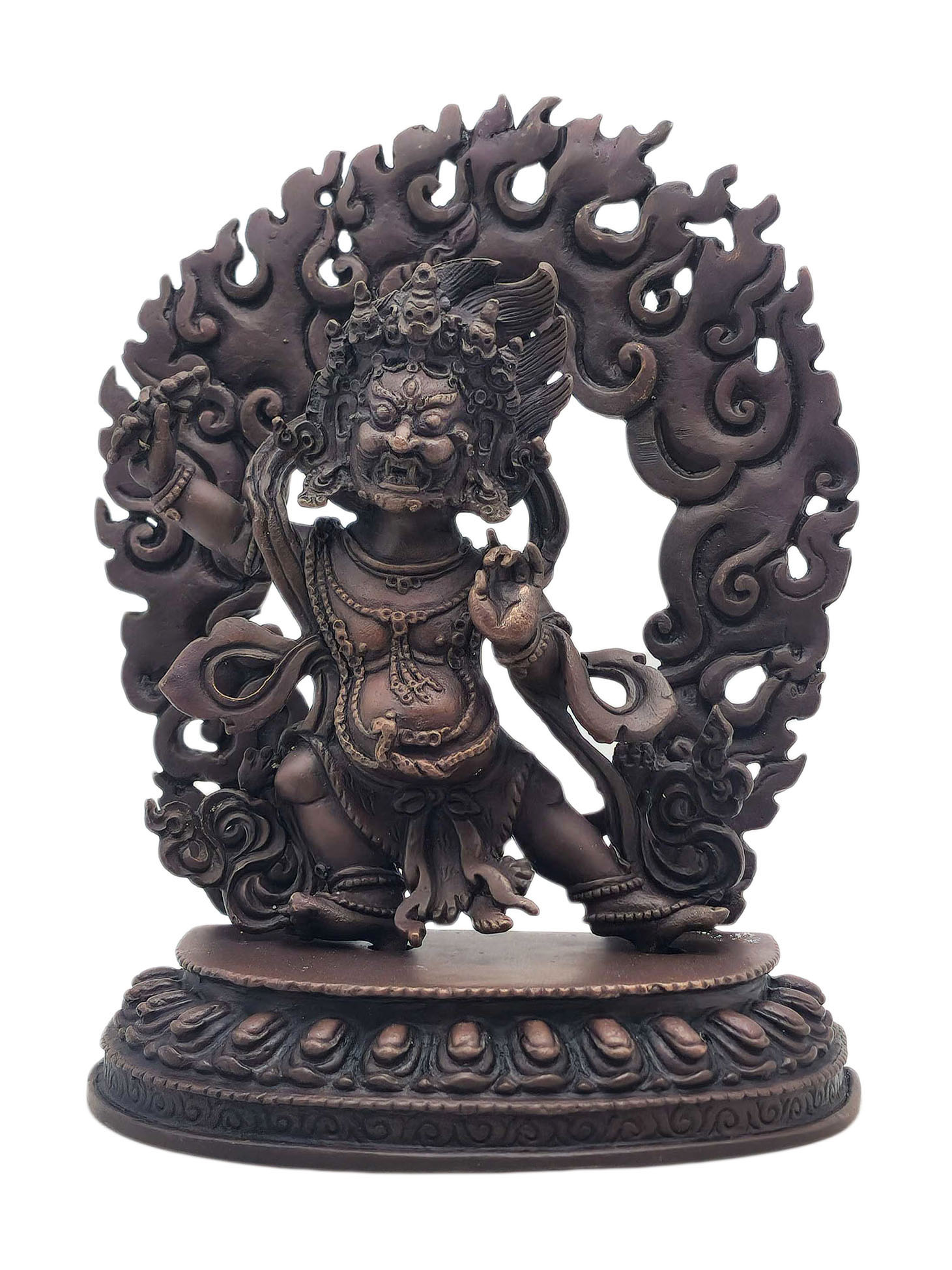 [vajrapani], Buddhist Miniature Statue, [chocolate Oxidized]