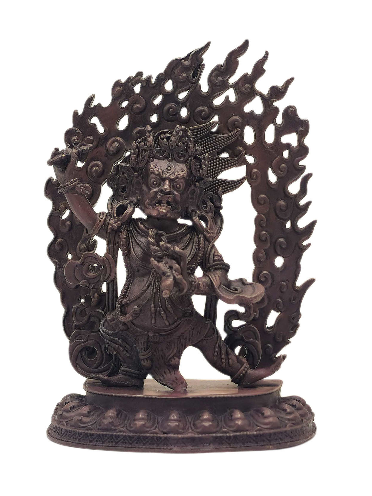 [vajrapani], Buddhist Miniature Statue, [chocolate Oxidized]