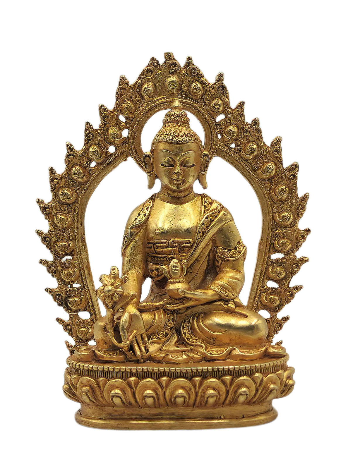 [medicine Buddha], Buddhist Miniature Statue, [full Gold Plated]