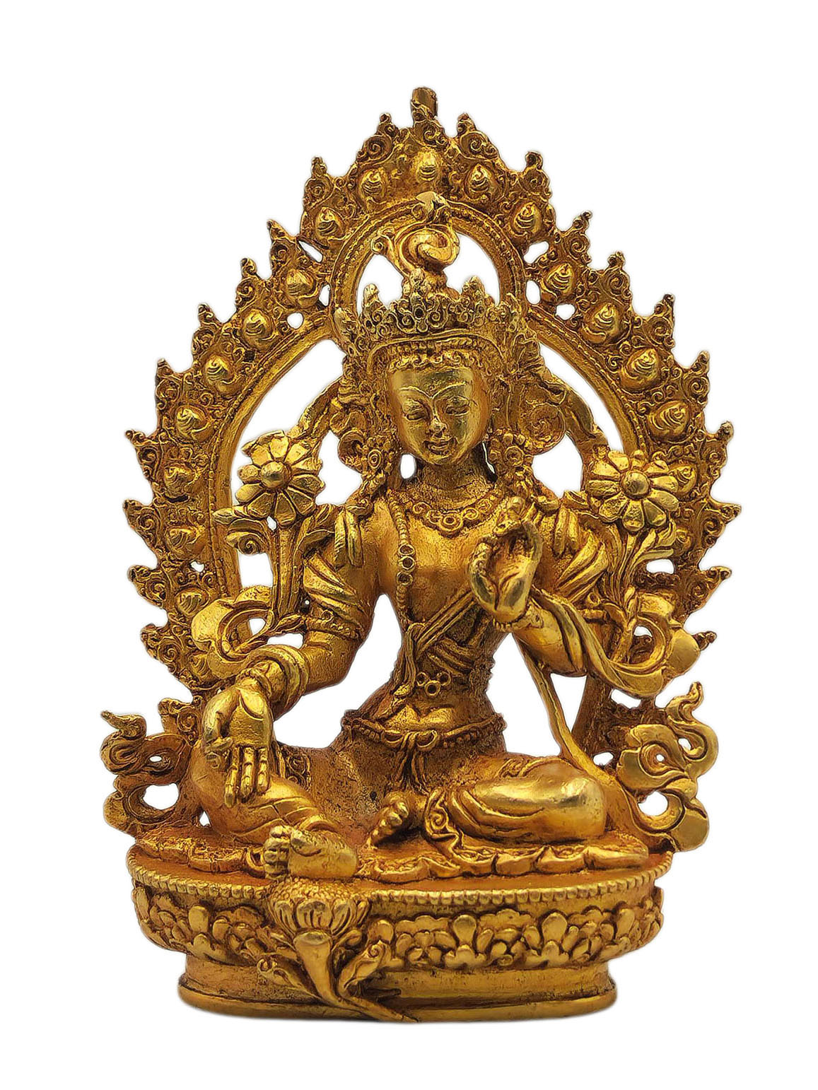 [green Tara], Buddhist Miniature Statue, [full Gold Plated]