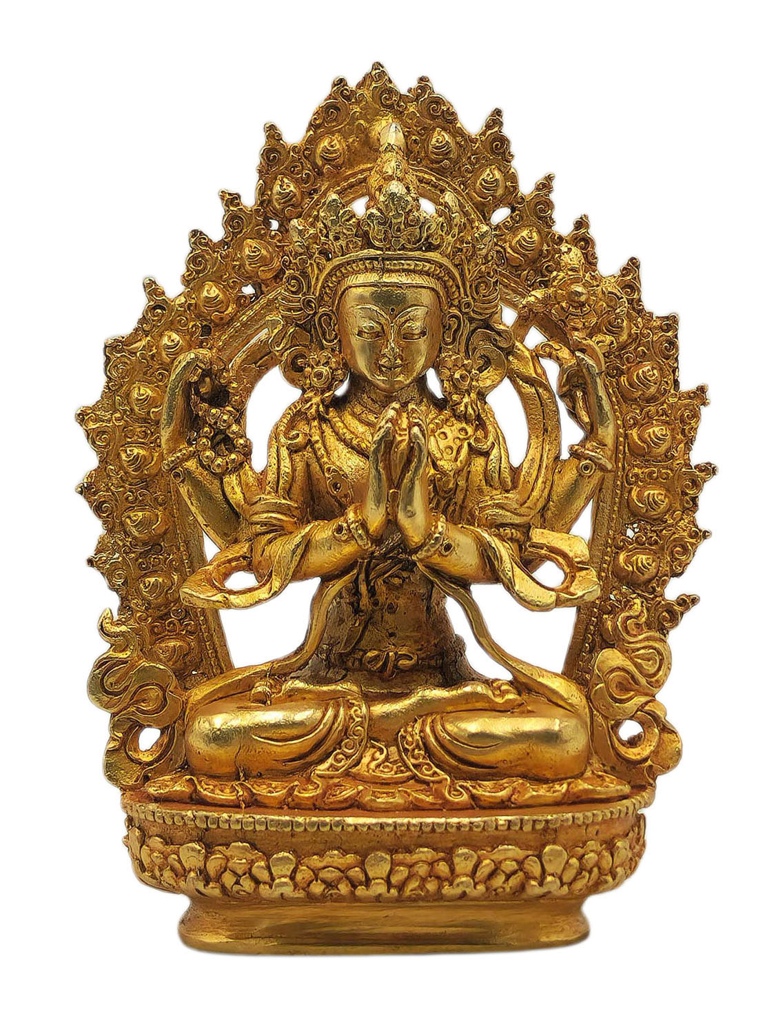 [chenrezig], Buddhist Miniature Statue, [full Gold Plated]
