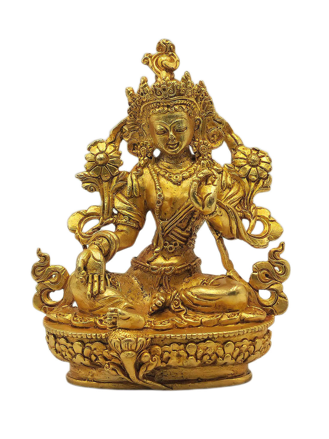 [green Tara], Buddhist Miniature Statue, [full Gold Plated]