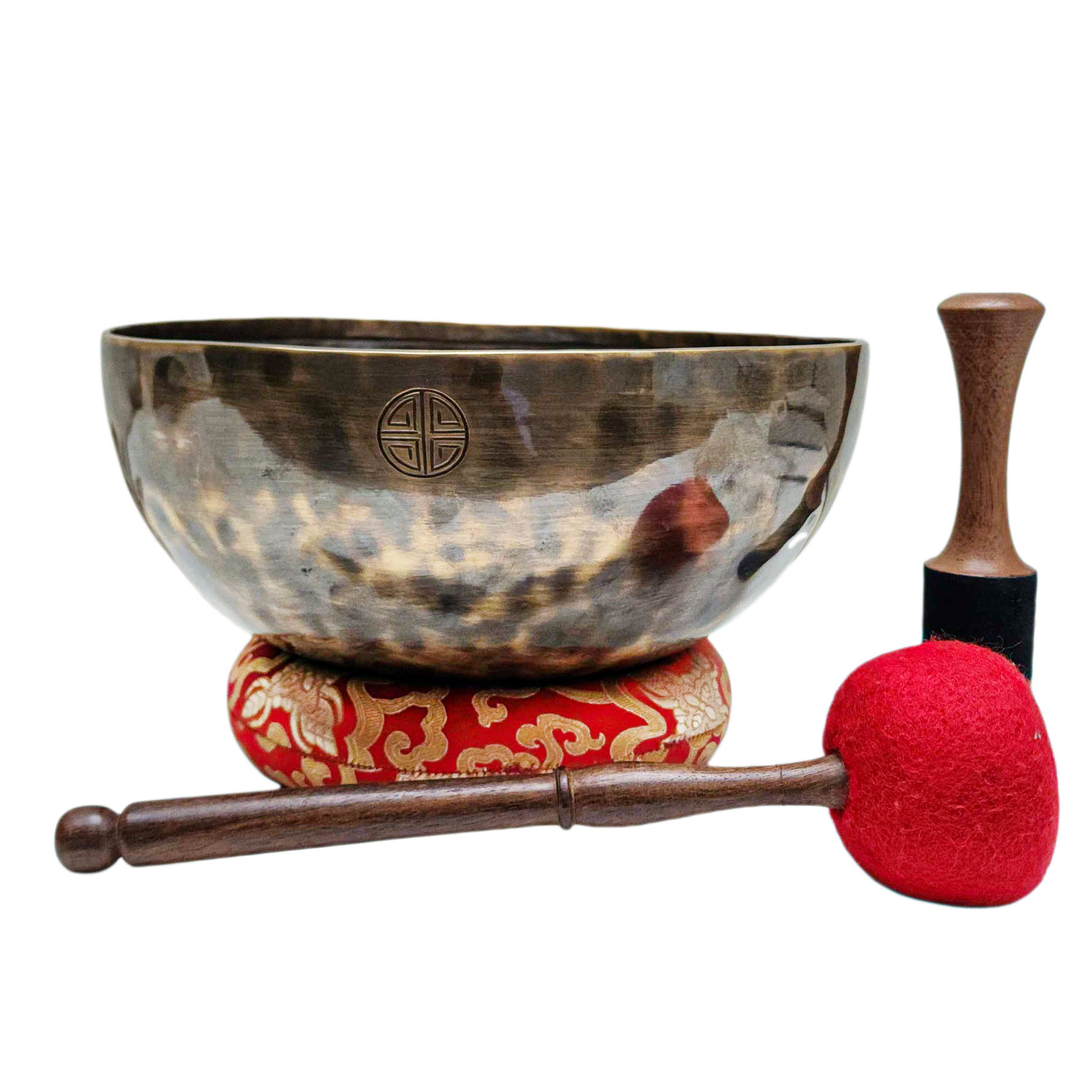 [full Moon Bowl], Moon Carved, Buddhist Hand Beaten, Antique Finishing, [select Accessories]