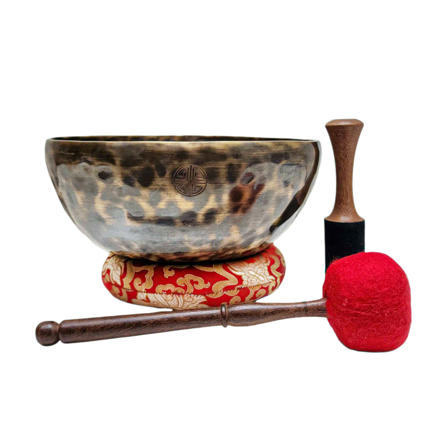 [full Moon Bowl], Moon Carved, Buddhist Hand Beaten, Antique Finishing, [select Accessories]