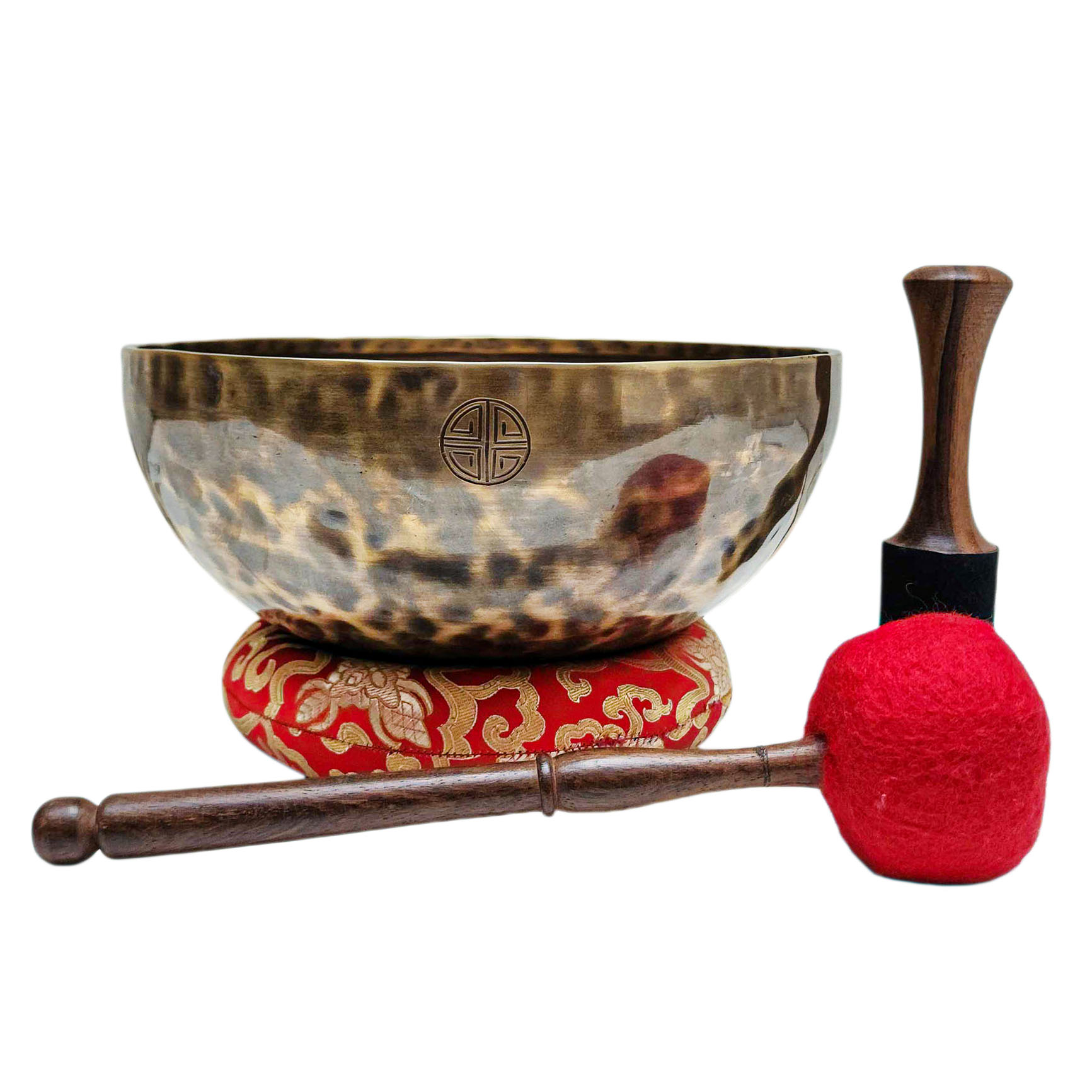 [full Moon Bowl], Moon Carved, Buddhist Hand Beaten, Antique Finishing, [select Accessories]