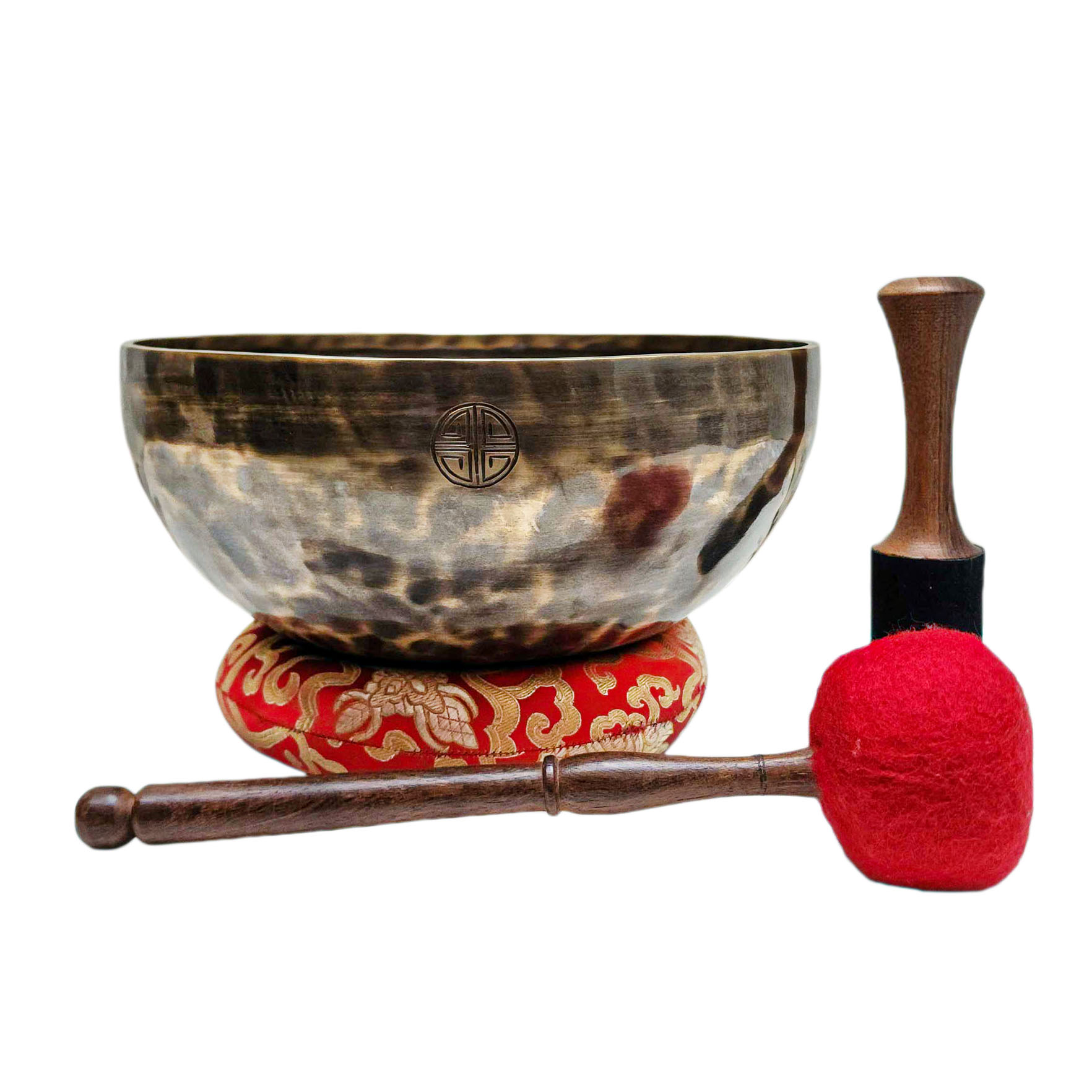[full Moon Bowl], Moon Carved, Buddhist Hand Beaten, Antique Finishing, [select Accessories]