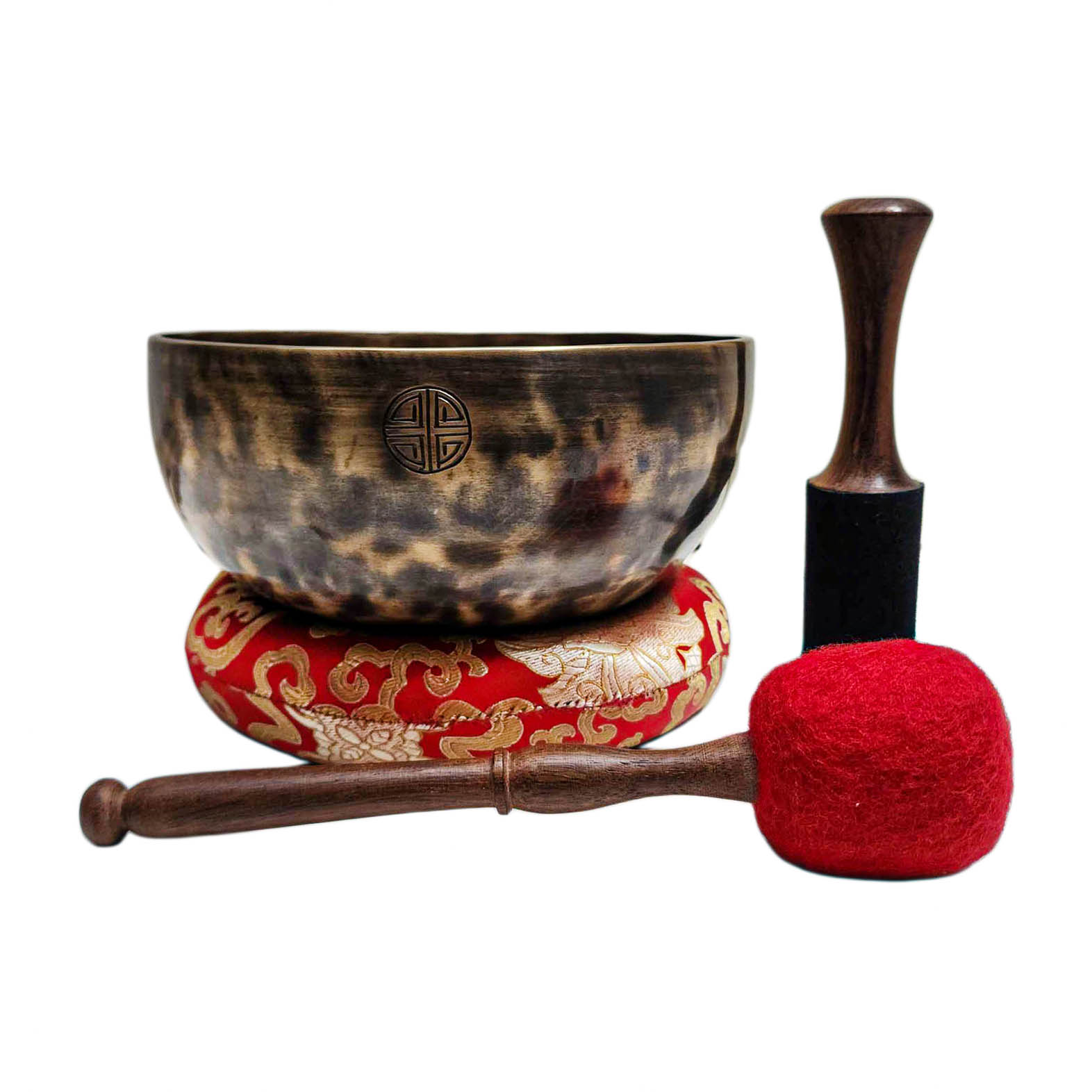 [full Moon Bowl], Moon Carved, Buddhist Hand Beaten, Antique Finishing, [select Accessories]