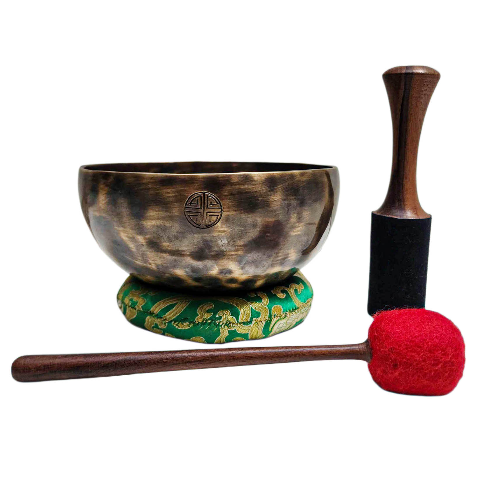 [full Moon Bowl], Moon Carved, Buddhist Hand Beaten, Antique Finishing, [select Accessories]