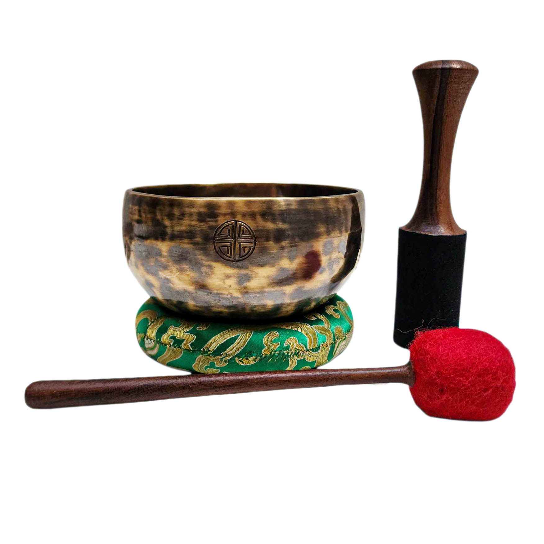 [full Moon Bowl], Moon Carved, Buddhist Hand Beaten, Antique Finishing, [select Accessories]