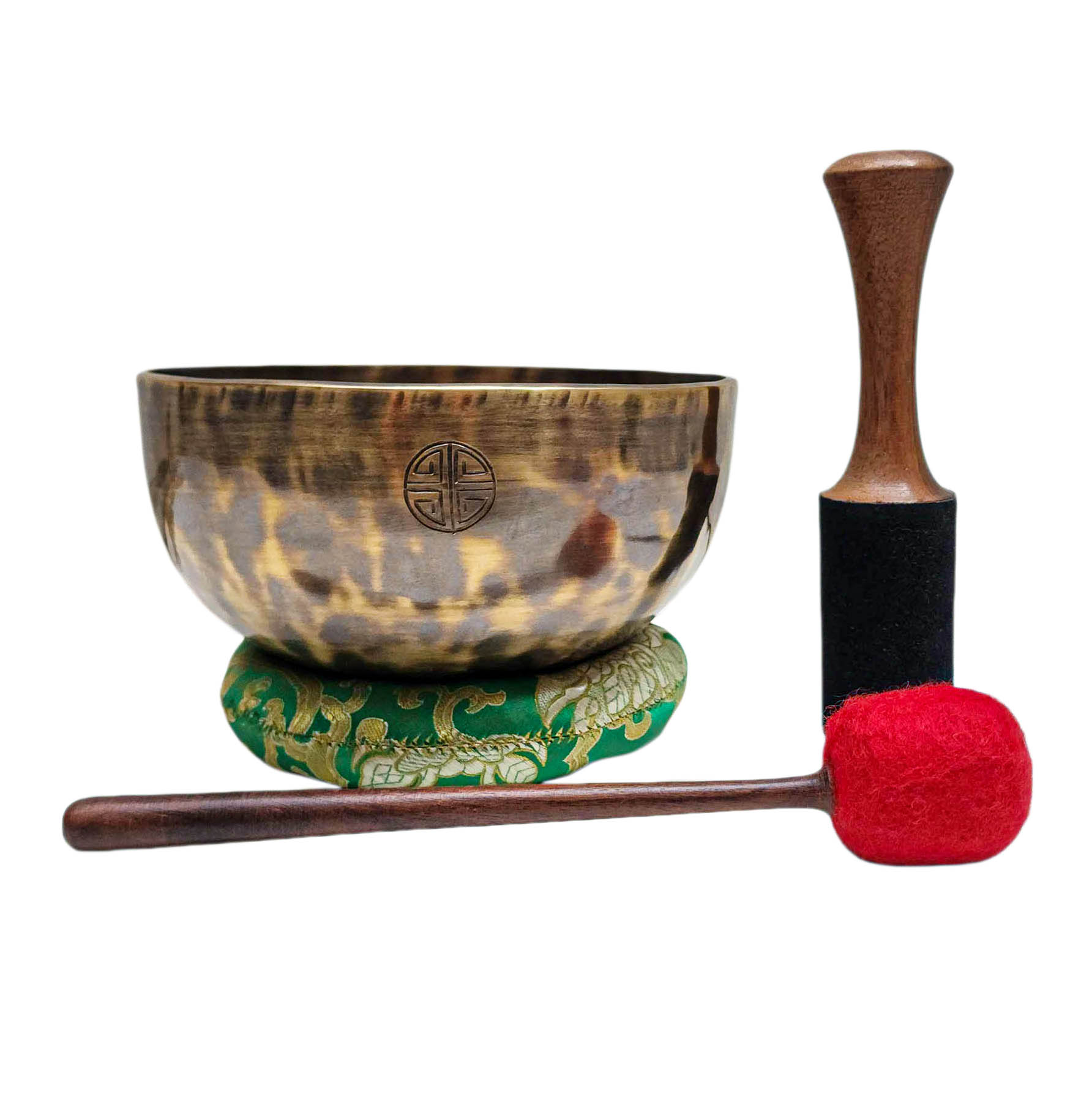 [full Moon Bowl], Moon Carved, Buddhist Hand Beaten, Antique Finishing, [select Accessories]