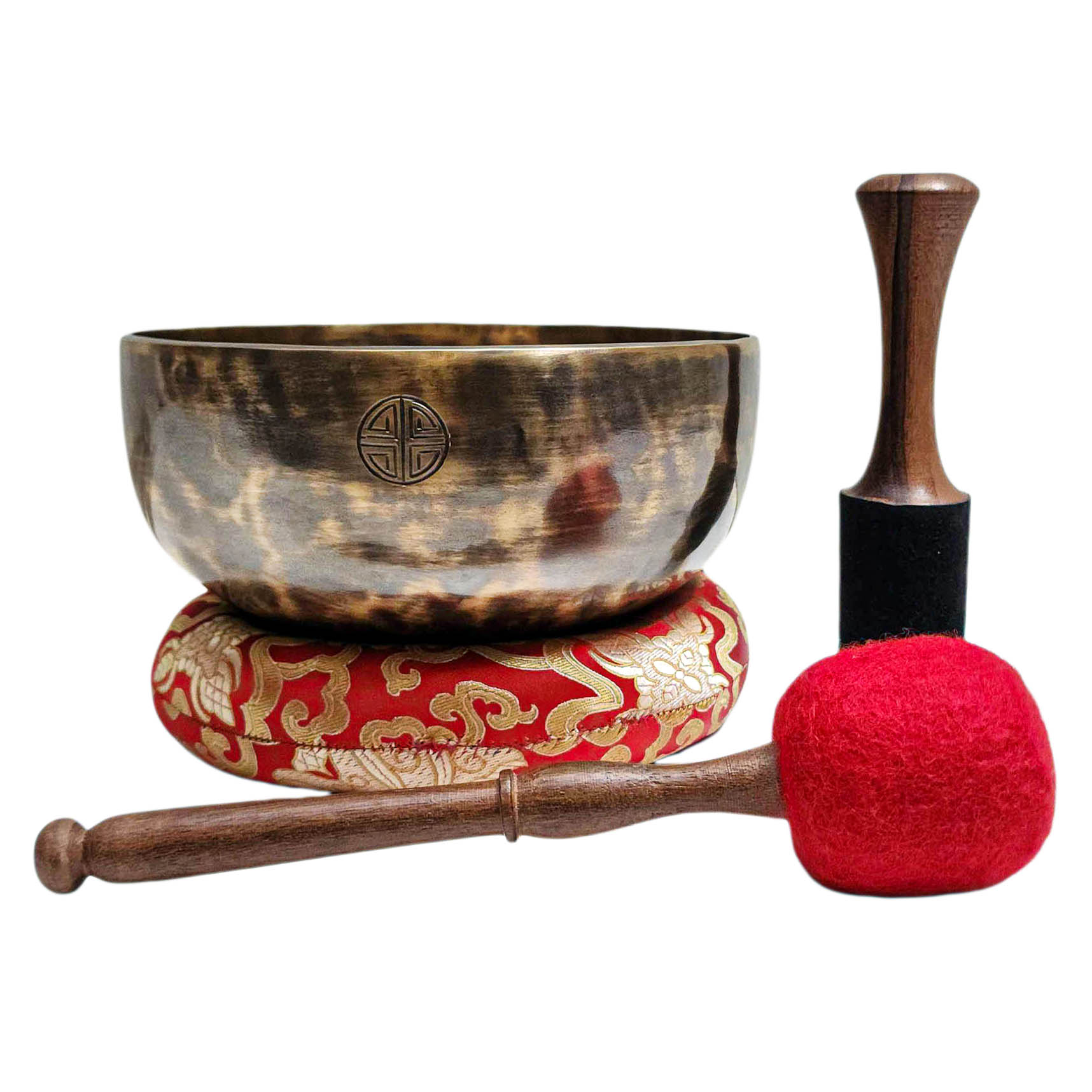 [full Moon Bowl], Moon Carved, Buddhist Hand Beaten, Antique Finishing, [select Accessories]