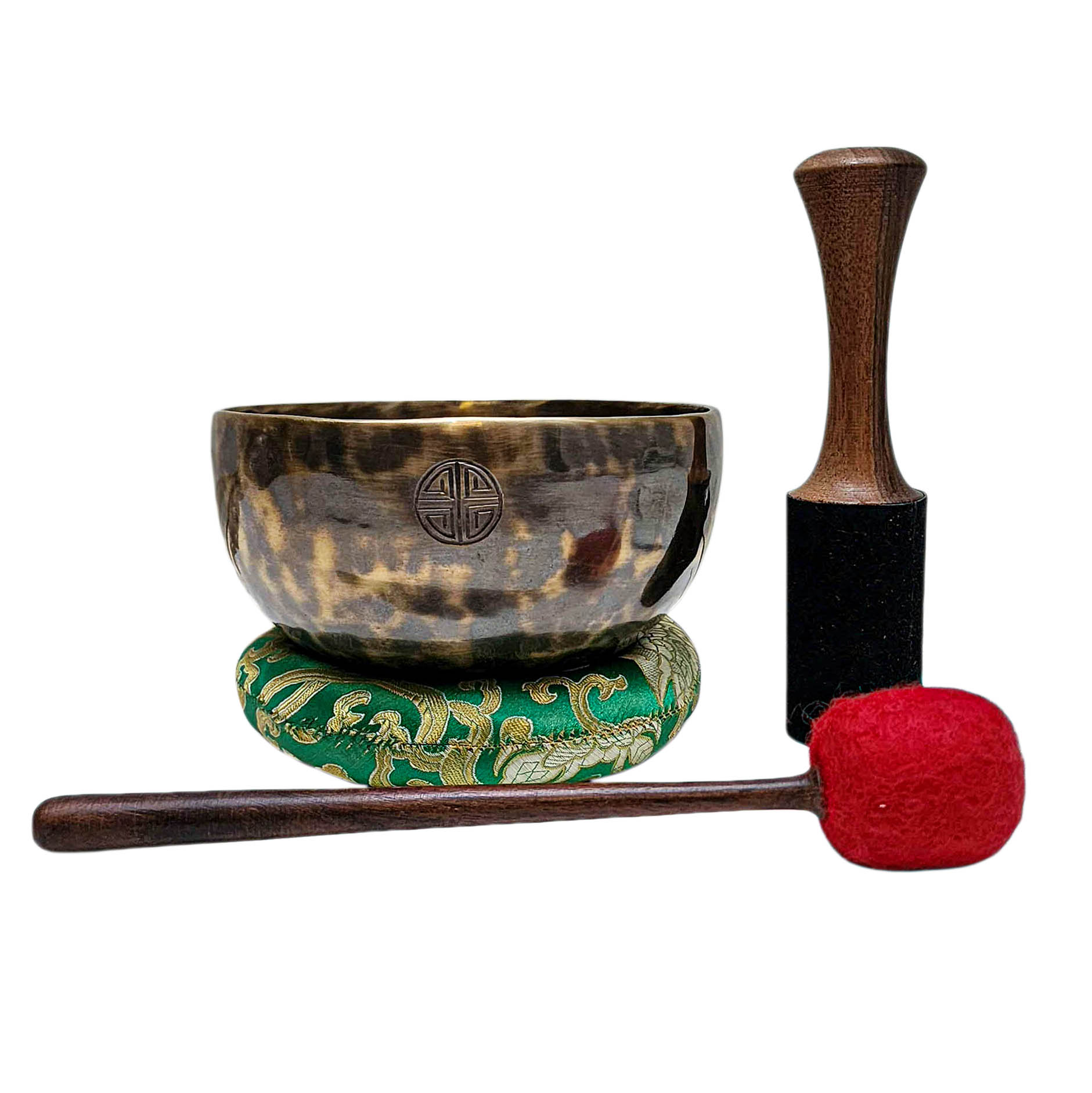 [full Moon Bowl], Moon Carved, Buddhist Hand Beaten, Antique Finishing, [select Accessories]