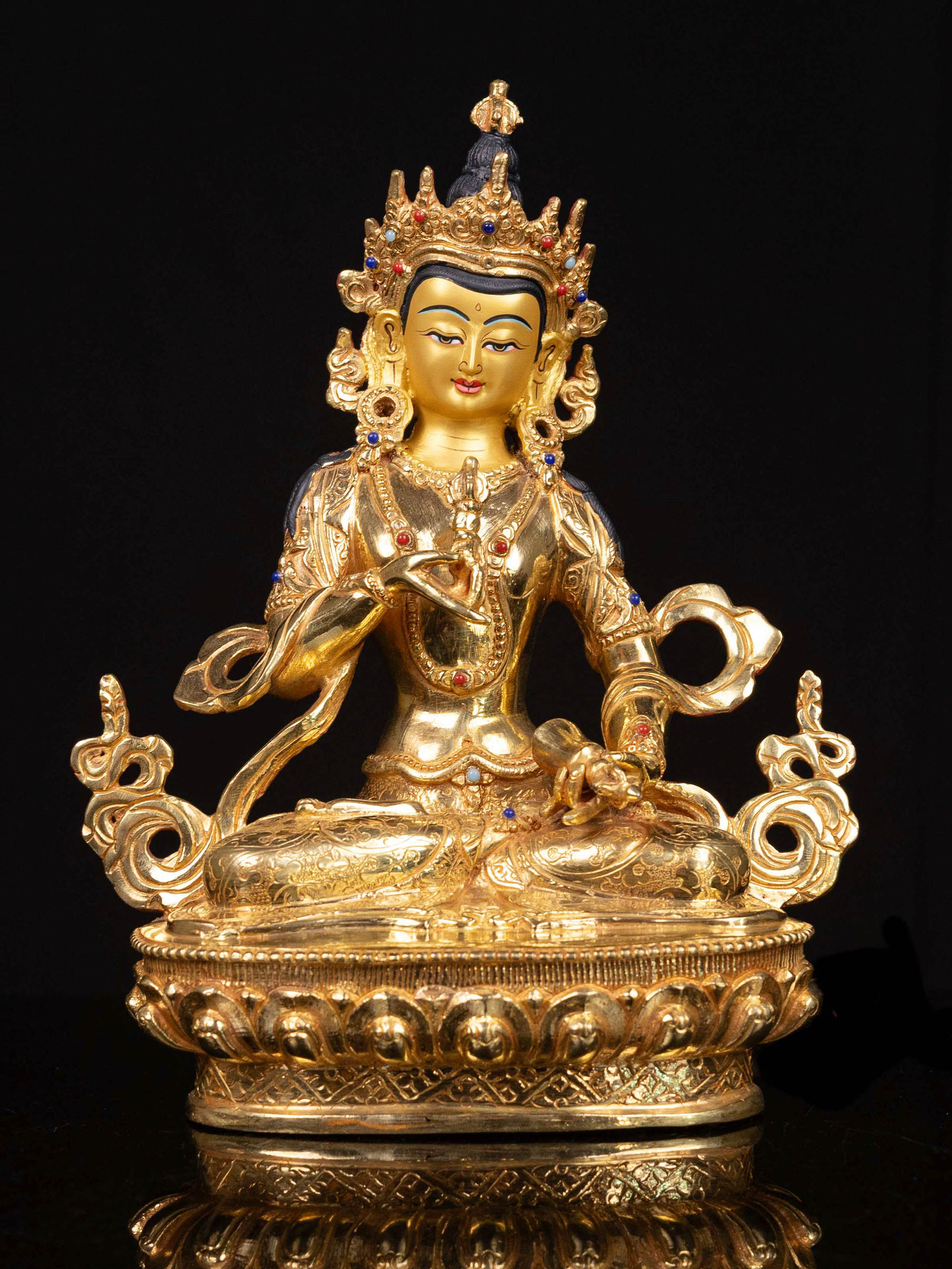 [vajrasattva], Buddhist Handmade Statue, [full Gold Plated], [face Painted]