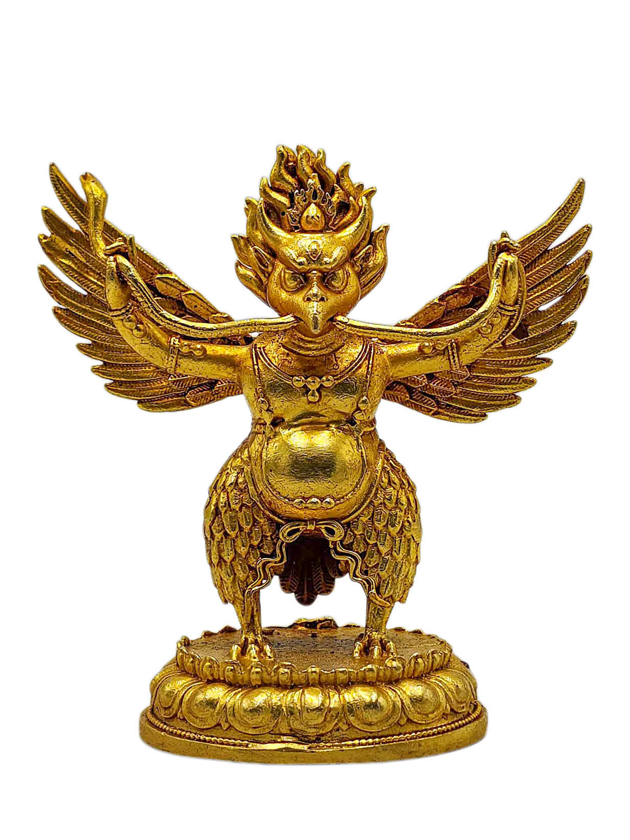 [garuda]. Buddhist Miniature Statue, [gold Plated]